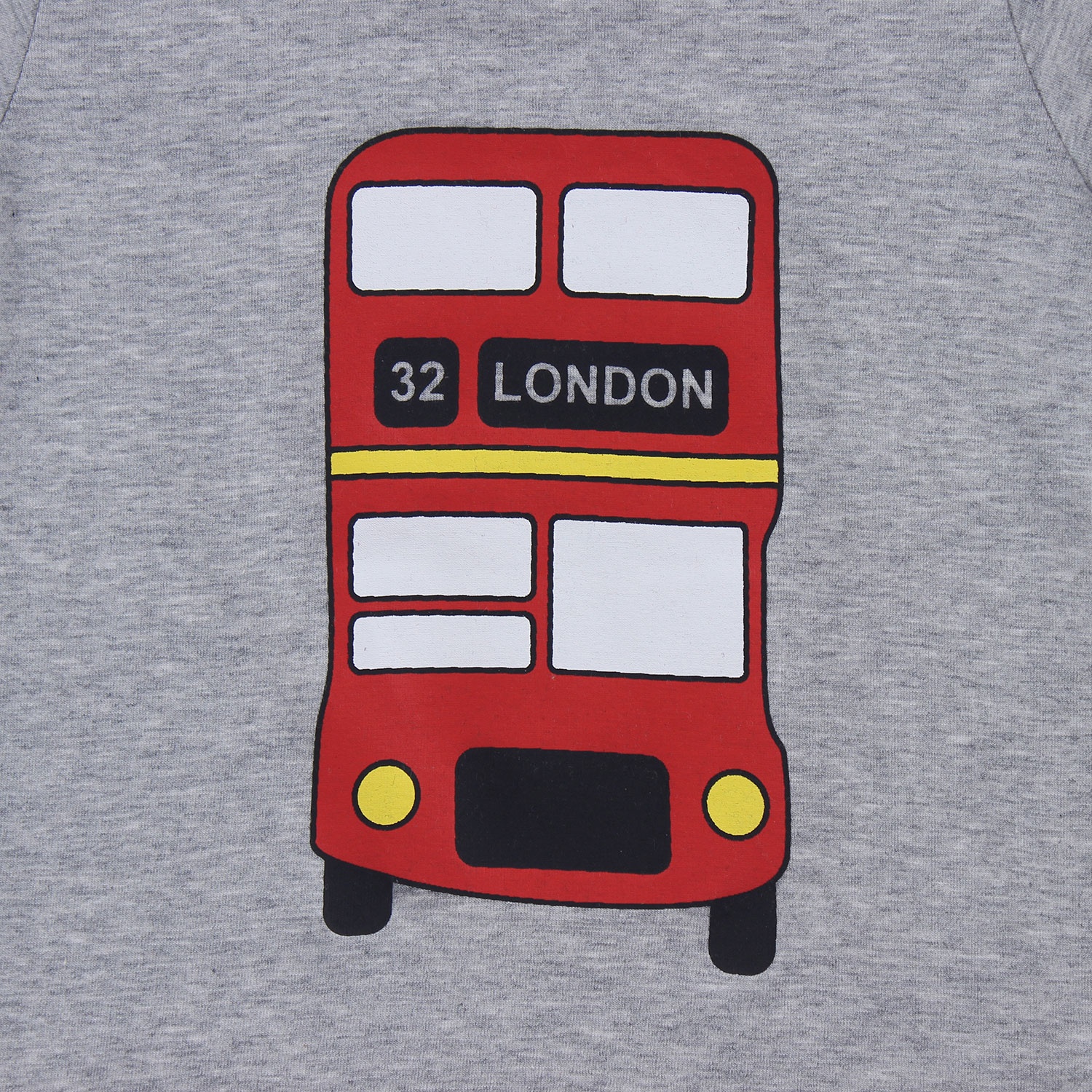 Áo tay ngắn bé trai in hình xe bus hai tầng Kiza (màu ghi) hình 3