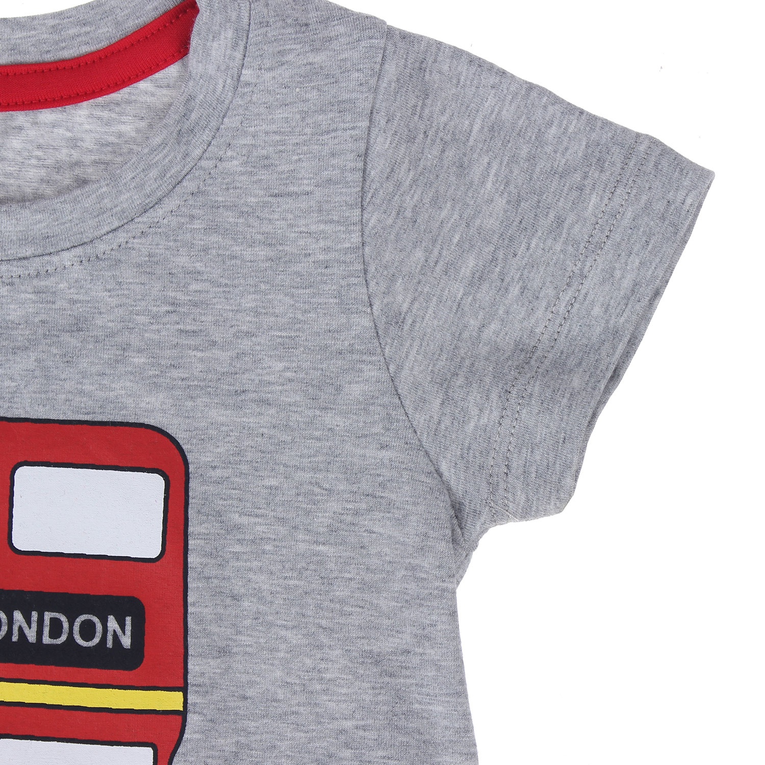 Áo tay ngắn bé trai in hình xe bus hai tầng Kiza (màu ghi) hình 2