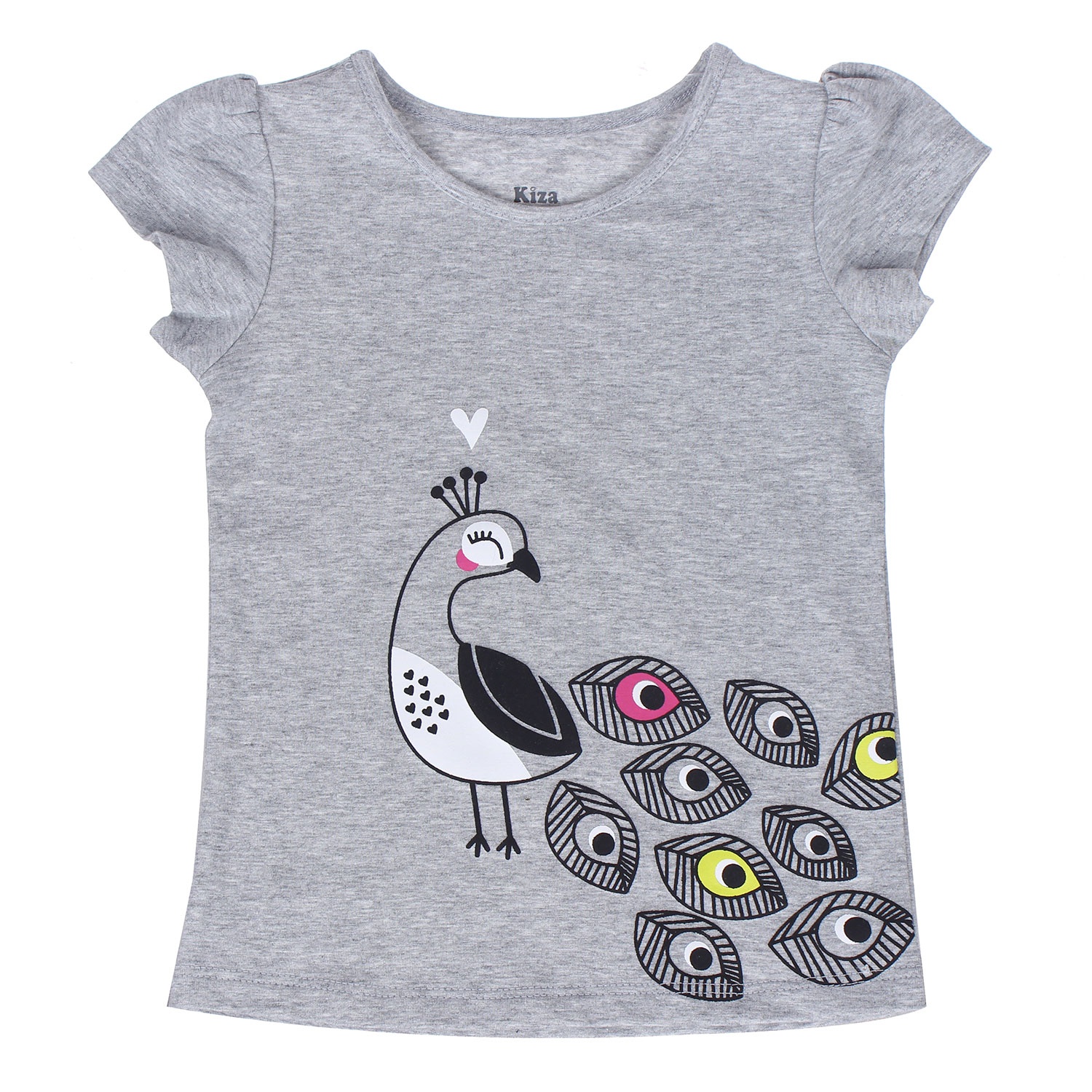 Áo tay ngắn in hình chú công Kiza (màu xám) hình 4