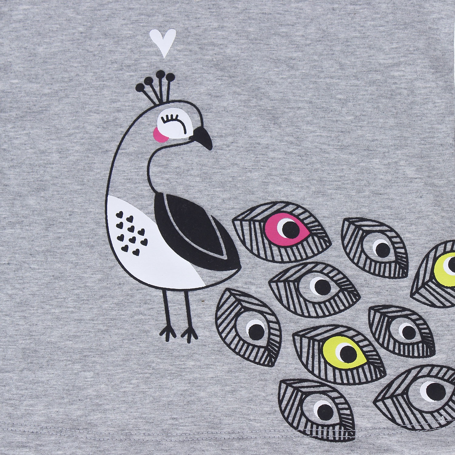 Áo tay ngắn in hình chú công Kiza (màu xám) hình 2