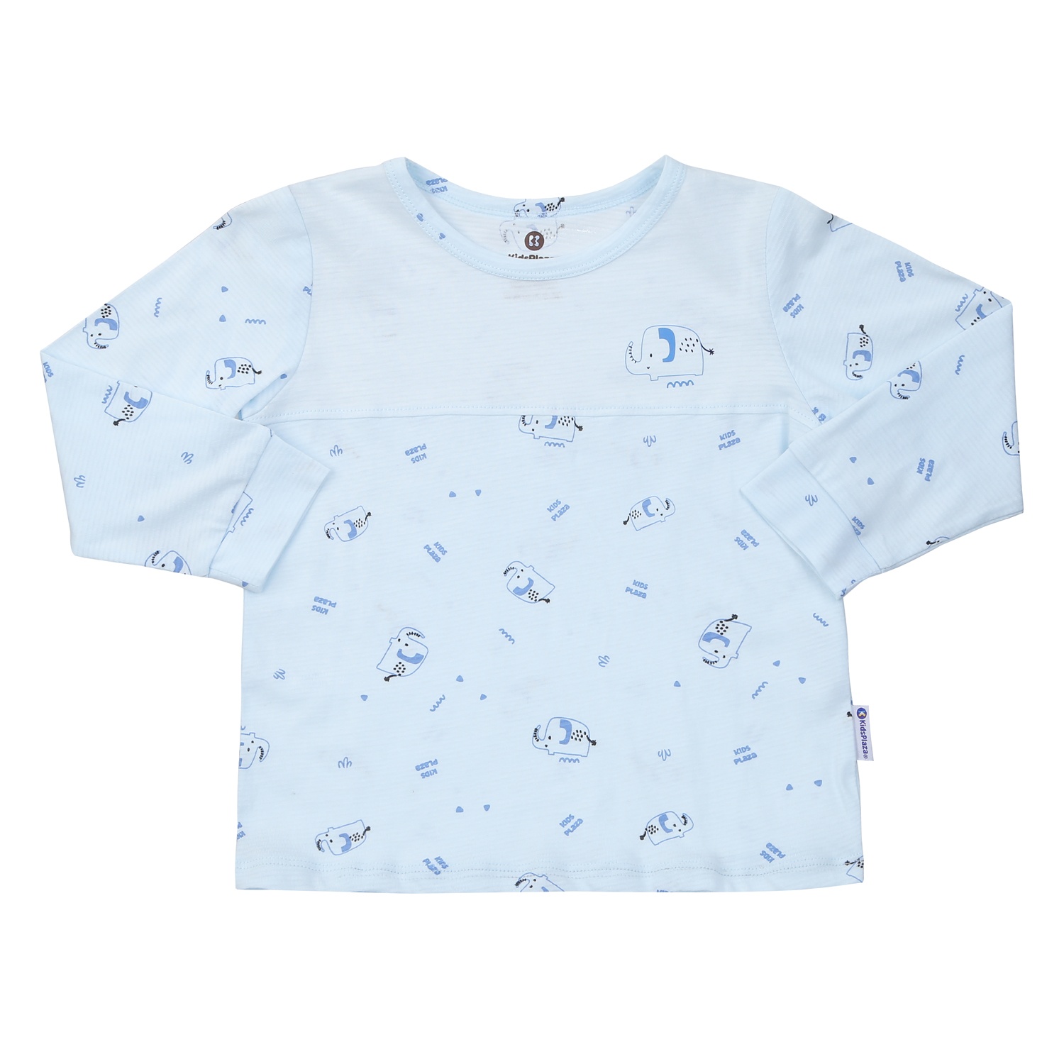 Bộ quần áo dài bé trai Kids Plaza kẻ in voi M24T (Xanh dương) hình 2