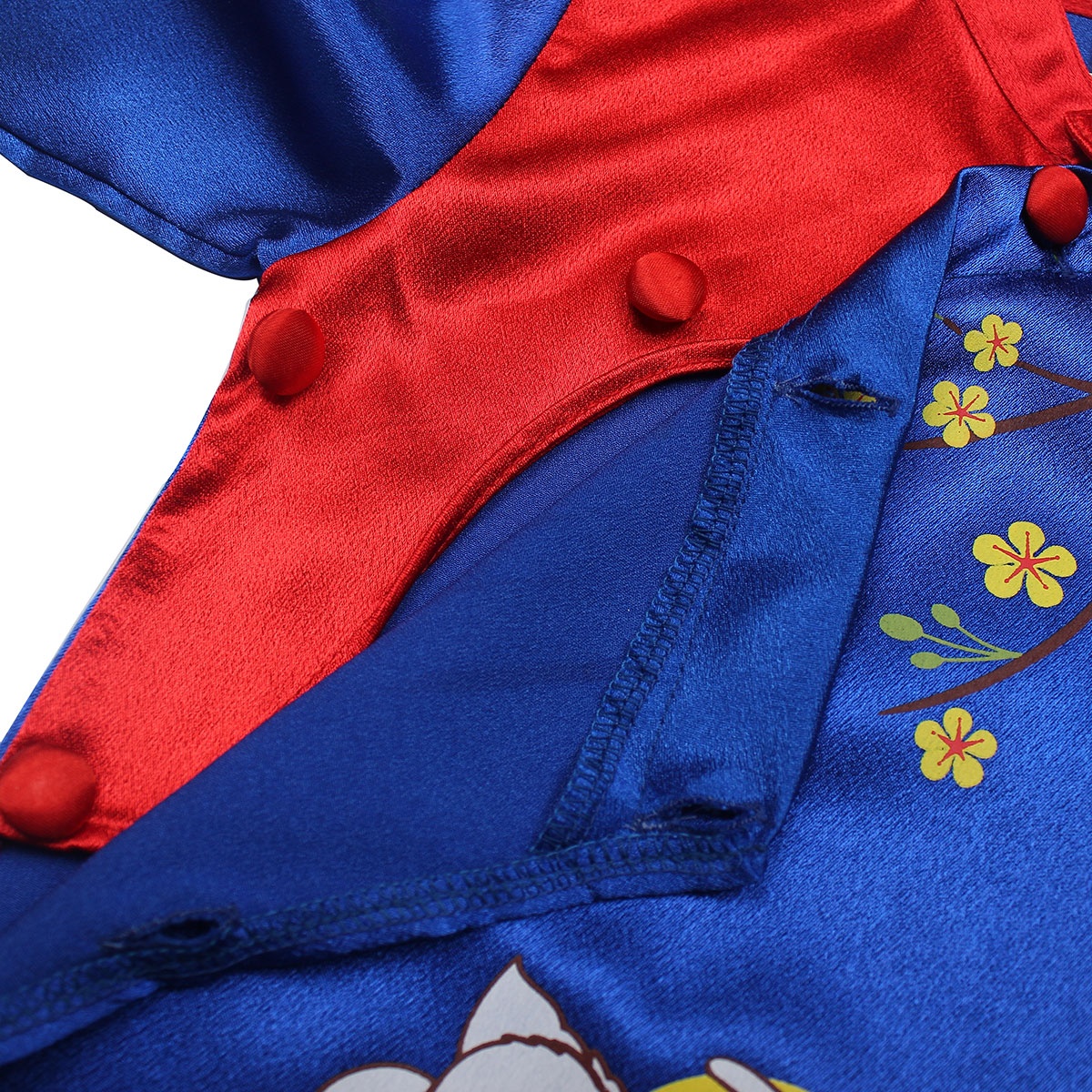 Bộ áo dài bé trai Mamago in hình múa lân M19D (Xanh) cúc cài tiện lợi Bộ áo dài bé trai Mamago in hình múa lân M19D (Xanh) hình 3