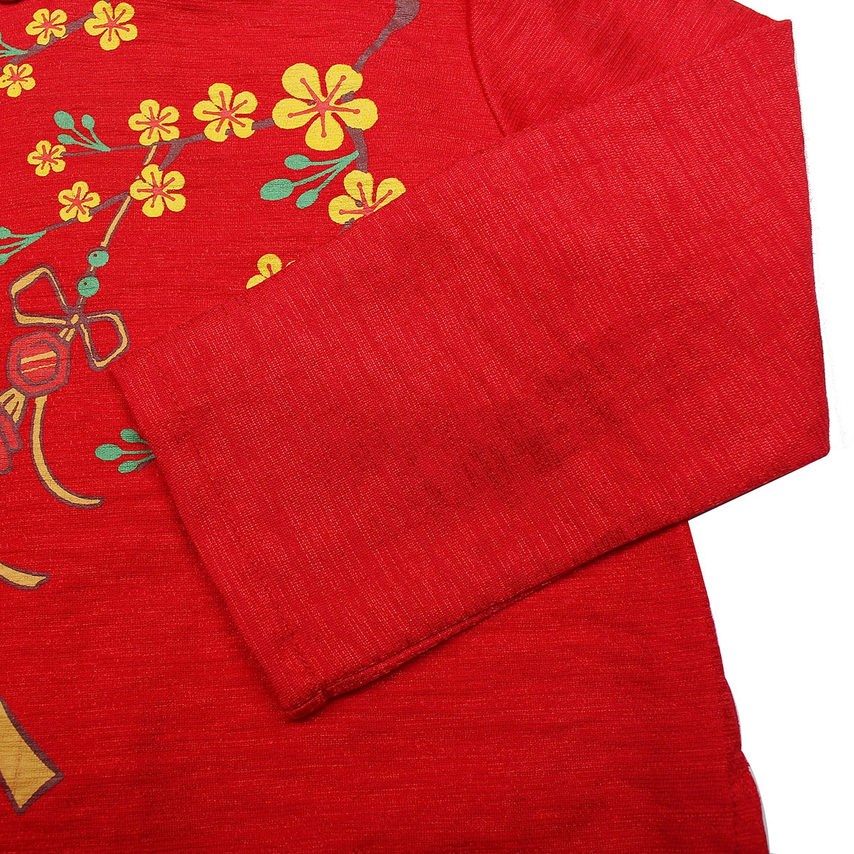 Bộ áo dài tết bé trai Mamago in hình đám cưới chuột M19D (Đỏ) hình 2