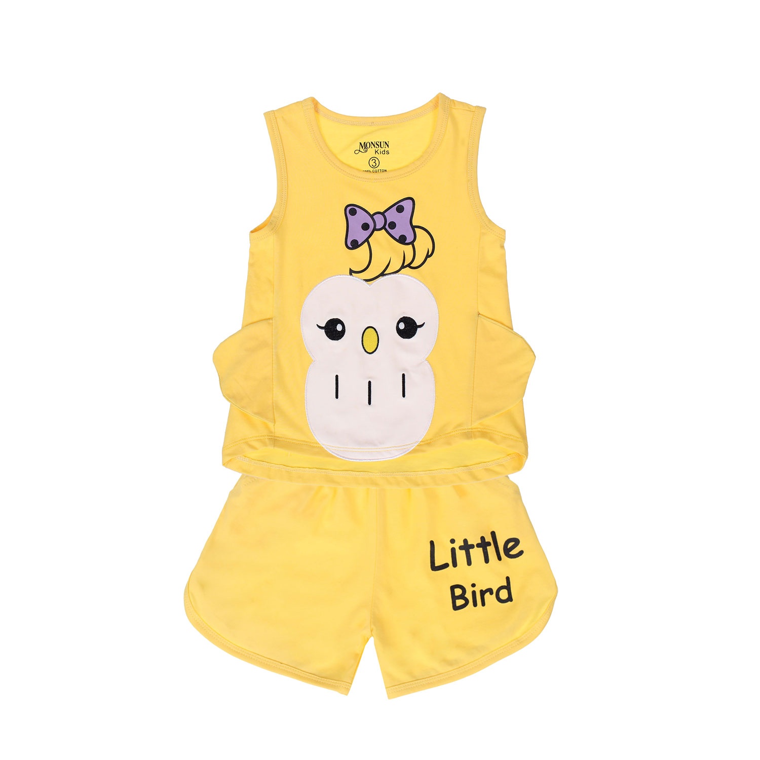 Bộ ba lỗ bé gái in hình cú mèo HTkids hình 2