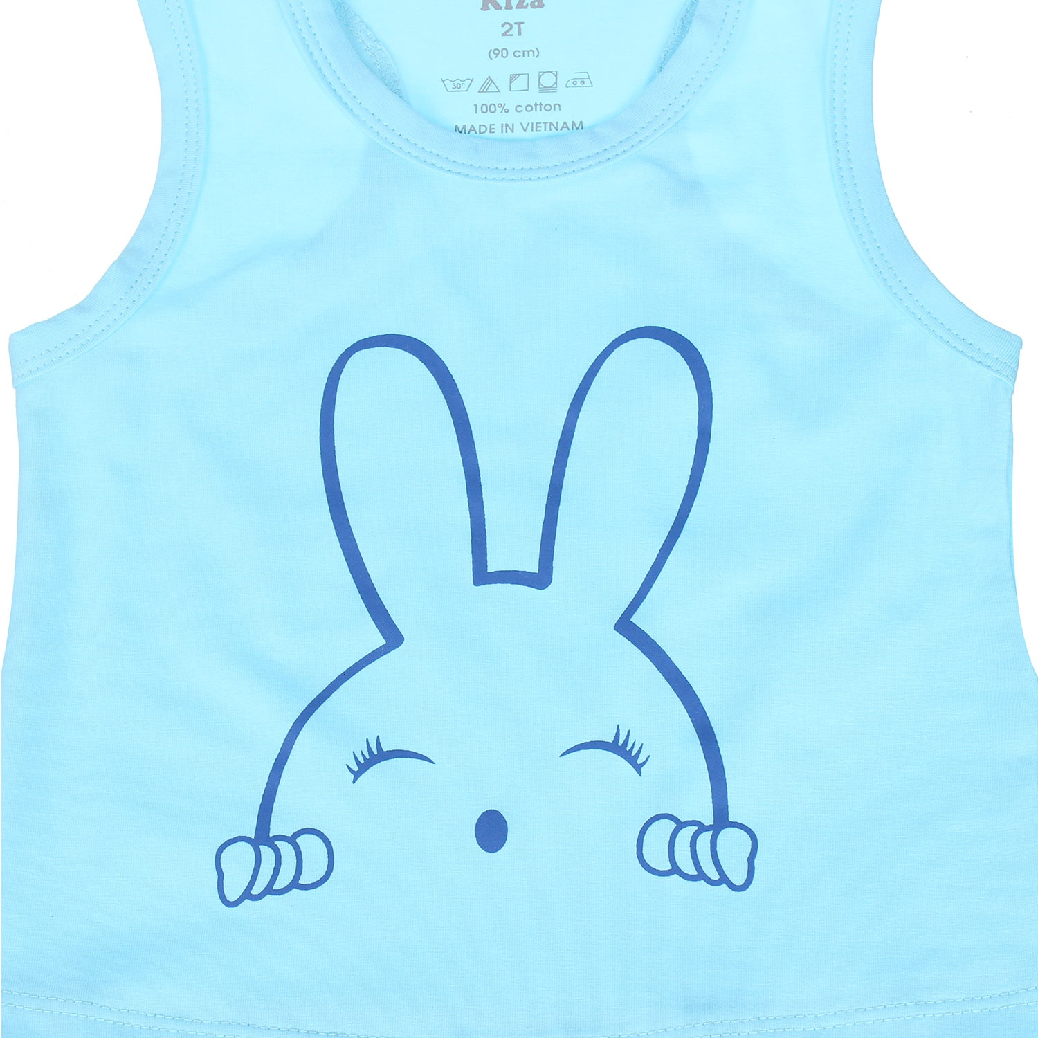 Bộ ba lỗ in hình chú thỏ mắt híp Kiza (màu xanh nhạt)  hình 3