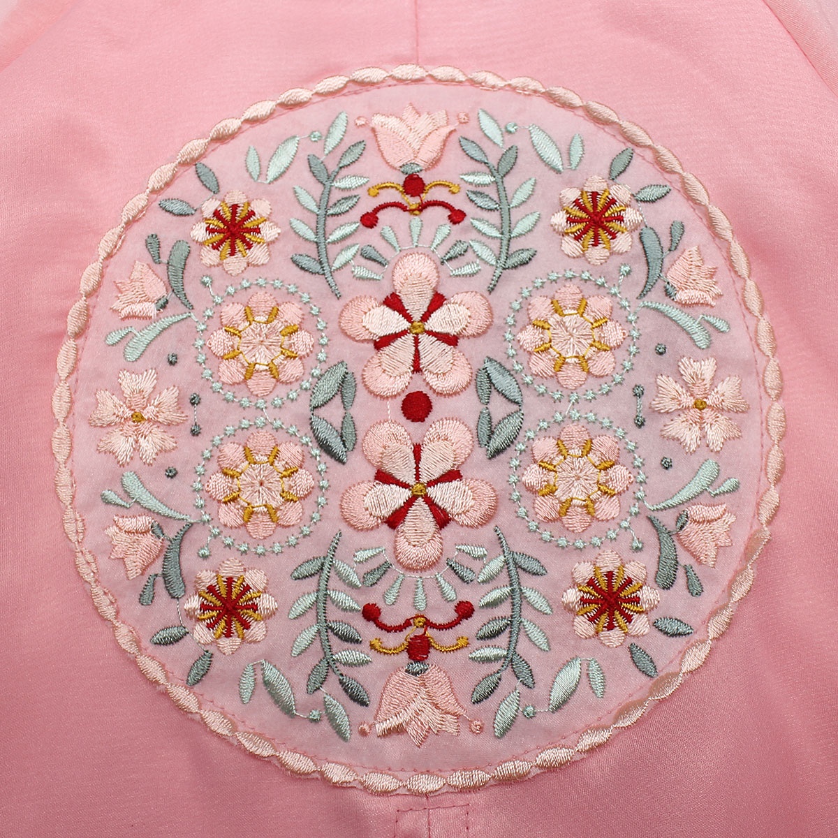 Bộ cách tân áo dài bé gái thêu hoa 4 tà M19D (Hồng) hình 3