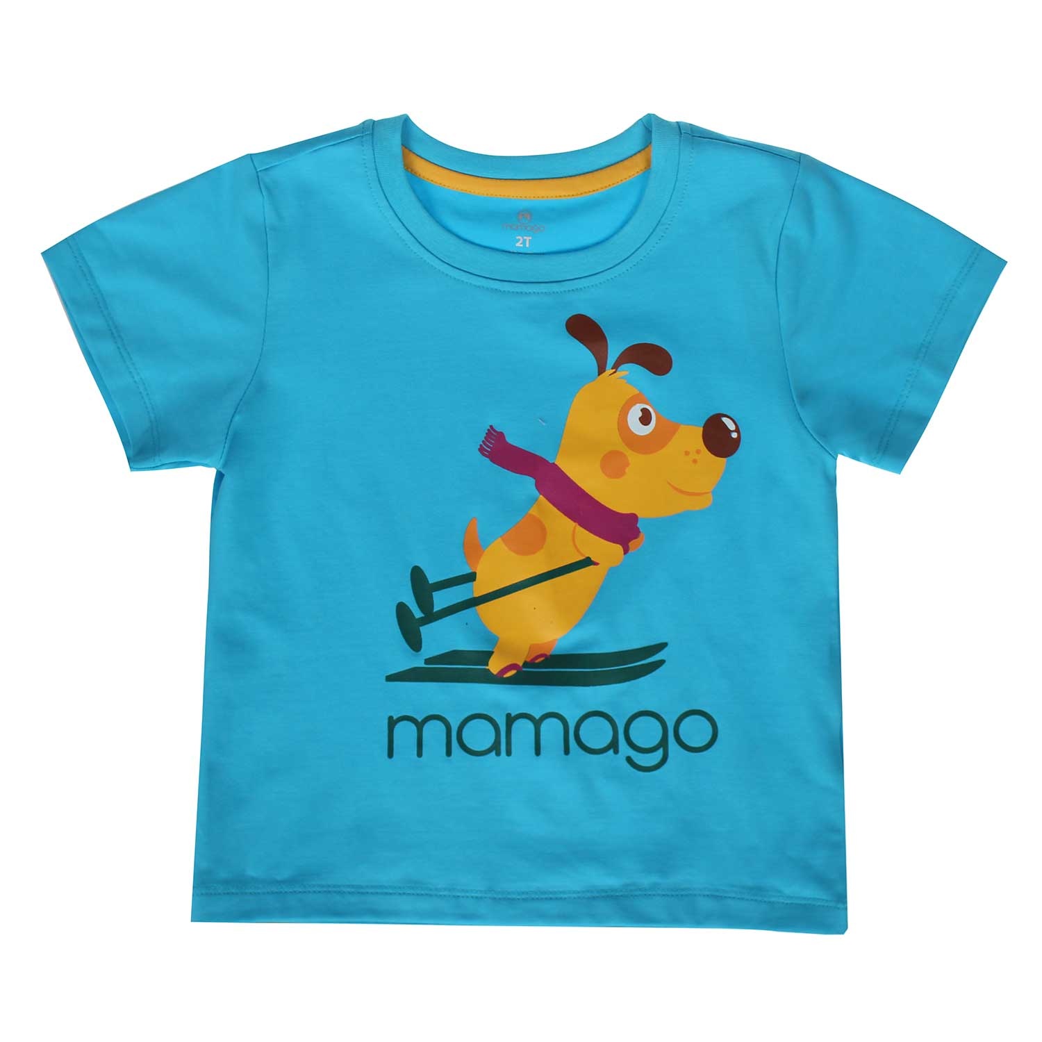 Bộ cộc tay bé trai in hình chú cún trượt tuyết Mamago hình 1