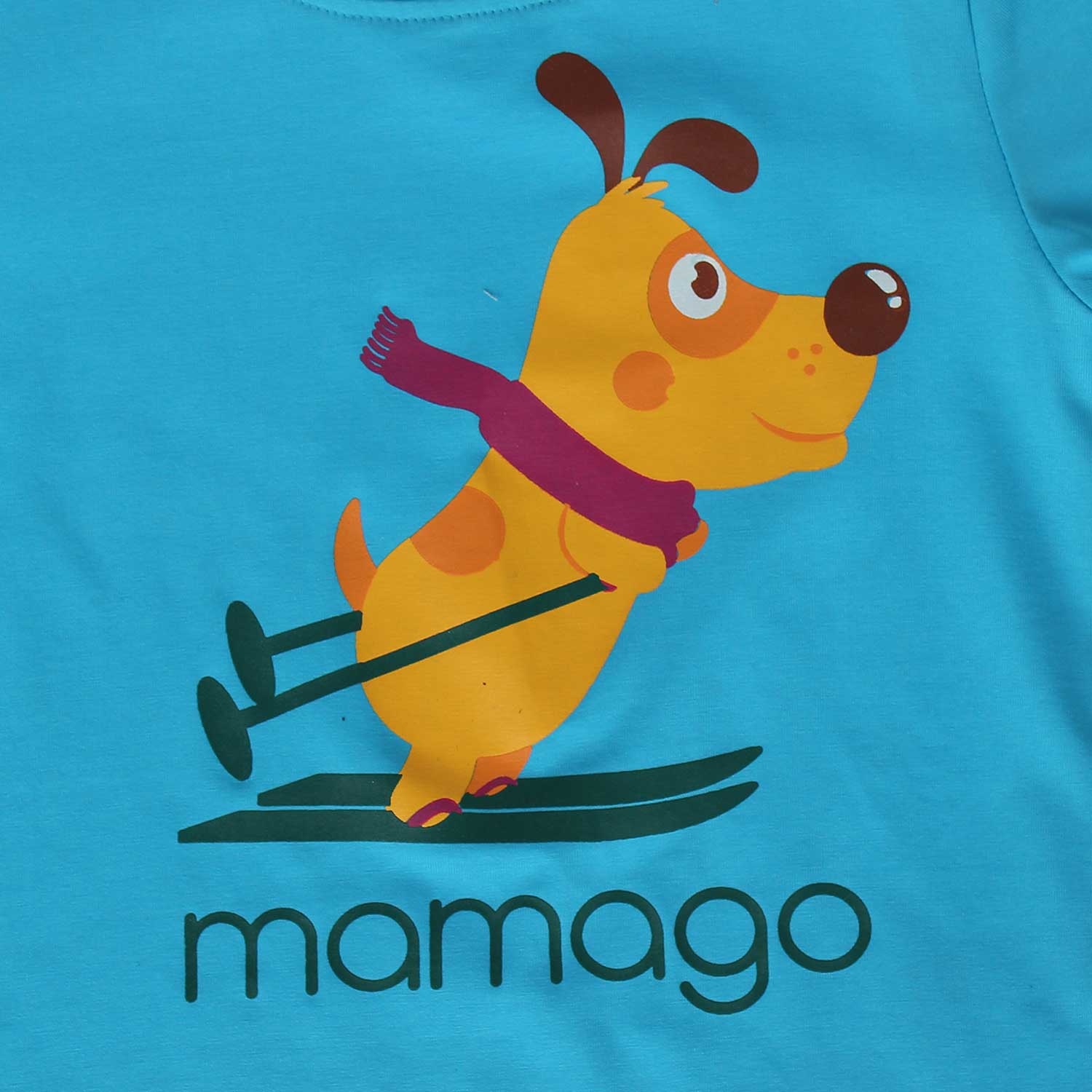 Bộ cộc tay bé trai in hình chú cún trượt tuyết Mamago hình 4