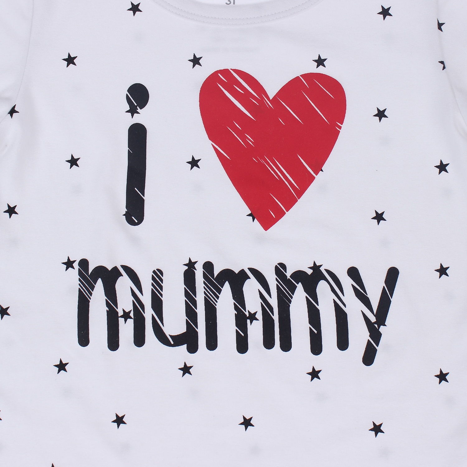 Bộ cotton tay dài in chữ I Love Mummy Kiza bé gái  hình 2