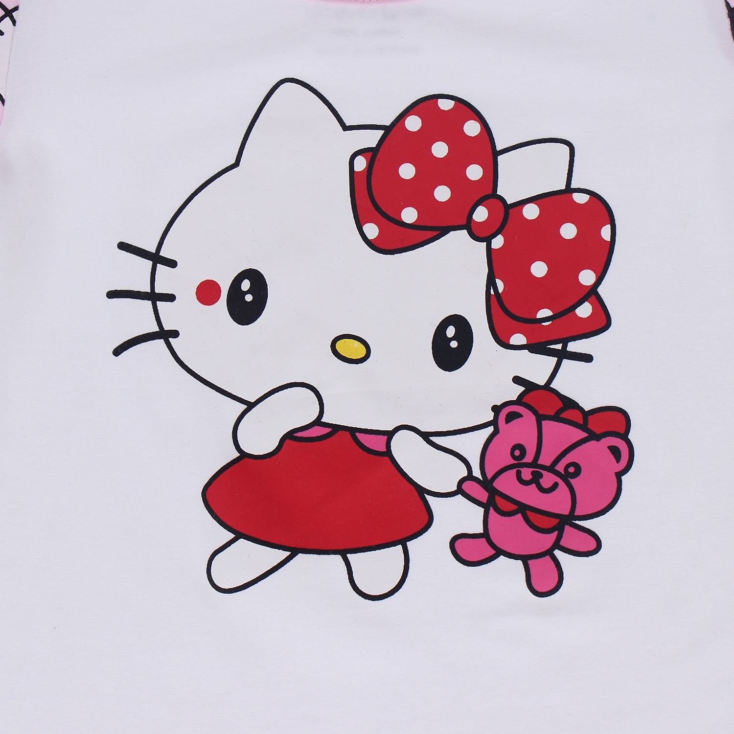 Bộ cotton tay dài in chú mèo Hello Kitty Kiza bé gái hình 3