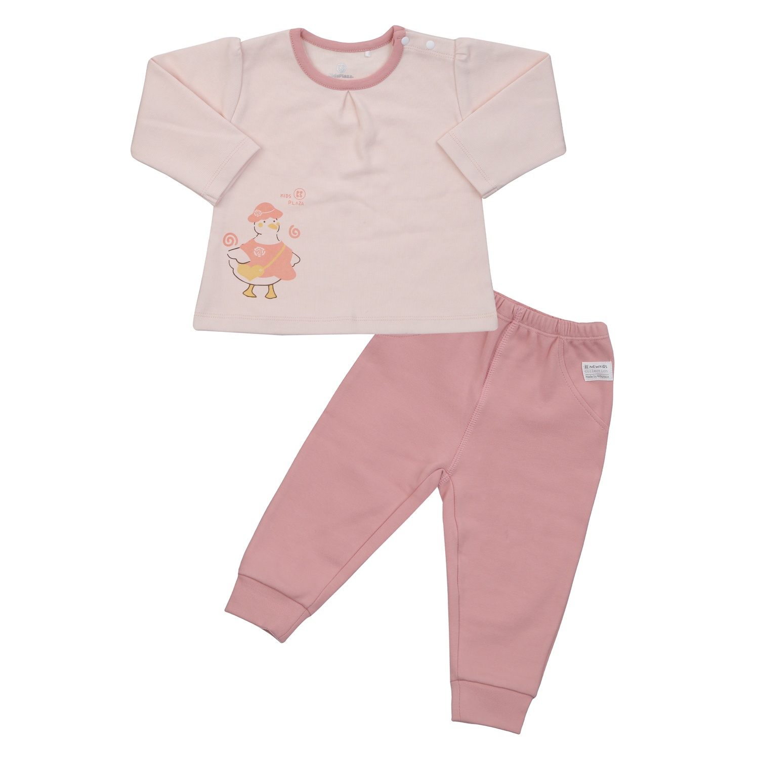 Bộ dài cài vai bé gái KidsPlaza ND24D (Hồng) 