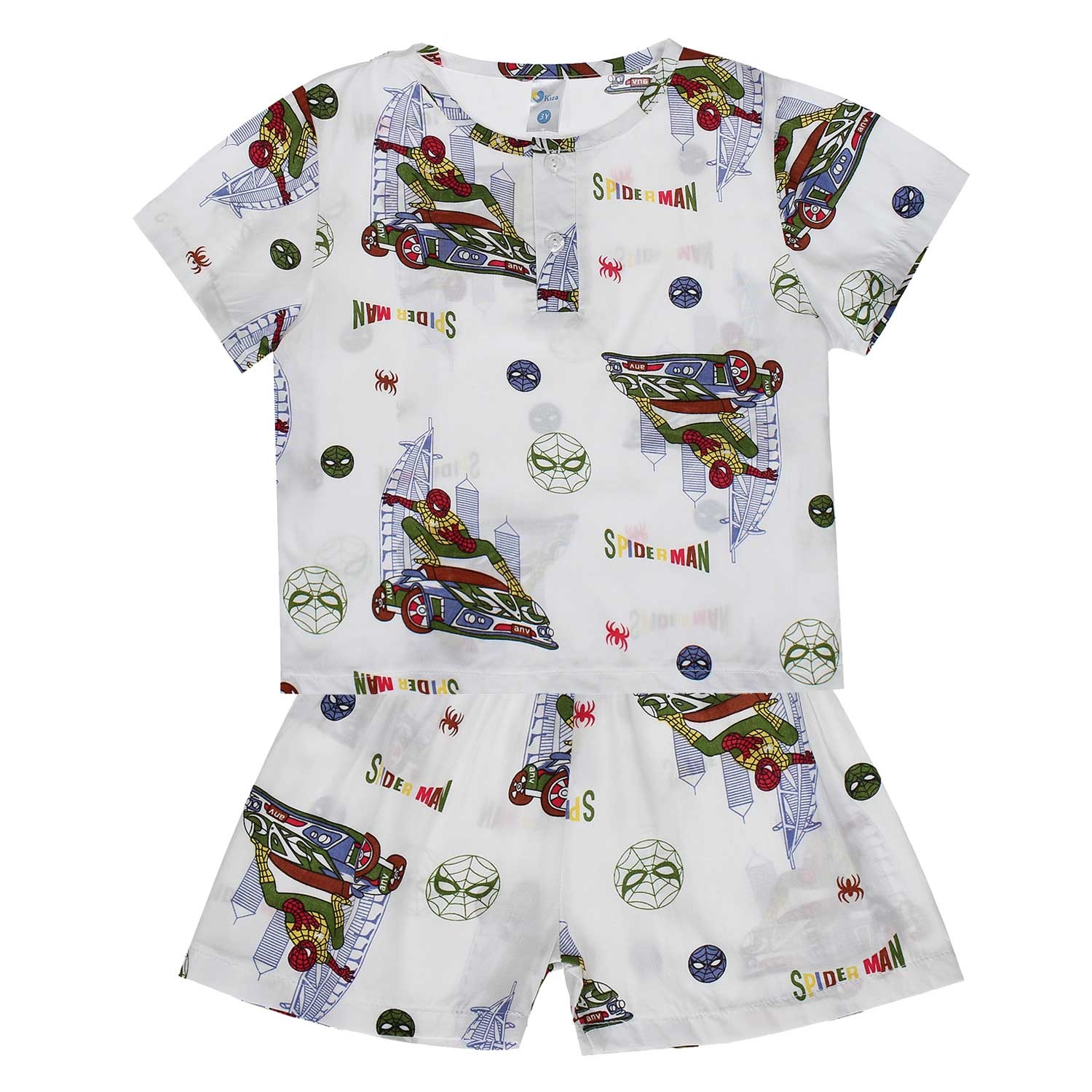 Bộ lanh cộc tay bé trai Kiza in người nhện hình 1