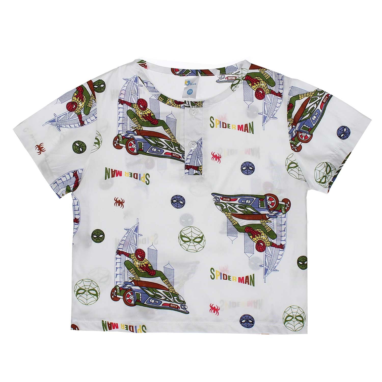 Bộ lanh cộc tay bé trai Kiza in người nhện hình 3