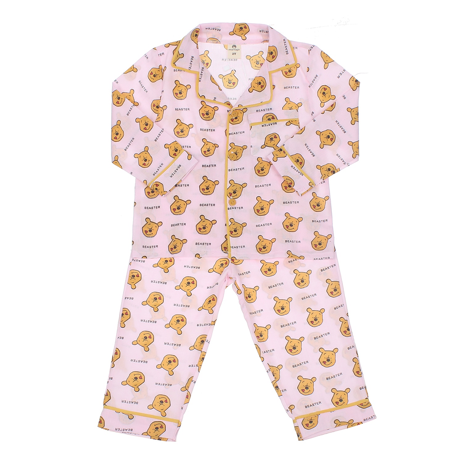 Bộ Mamago pijama dài gấu pu hồng M20T 4Y hình 1