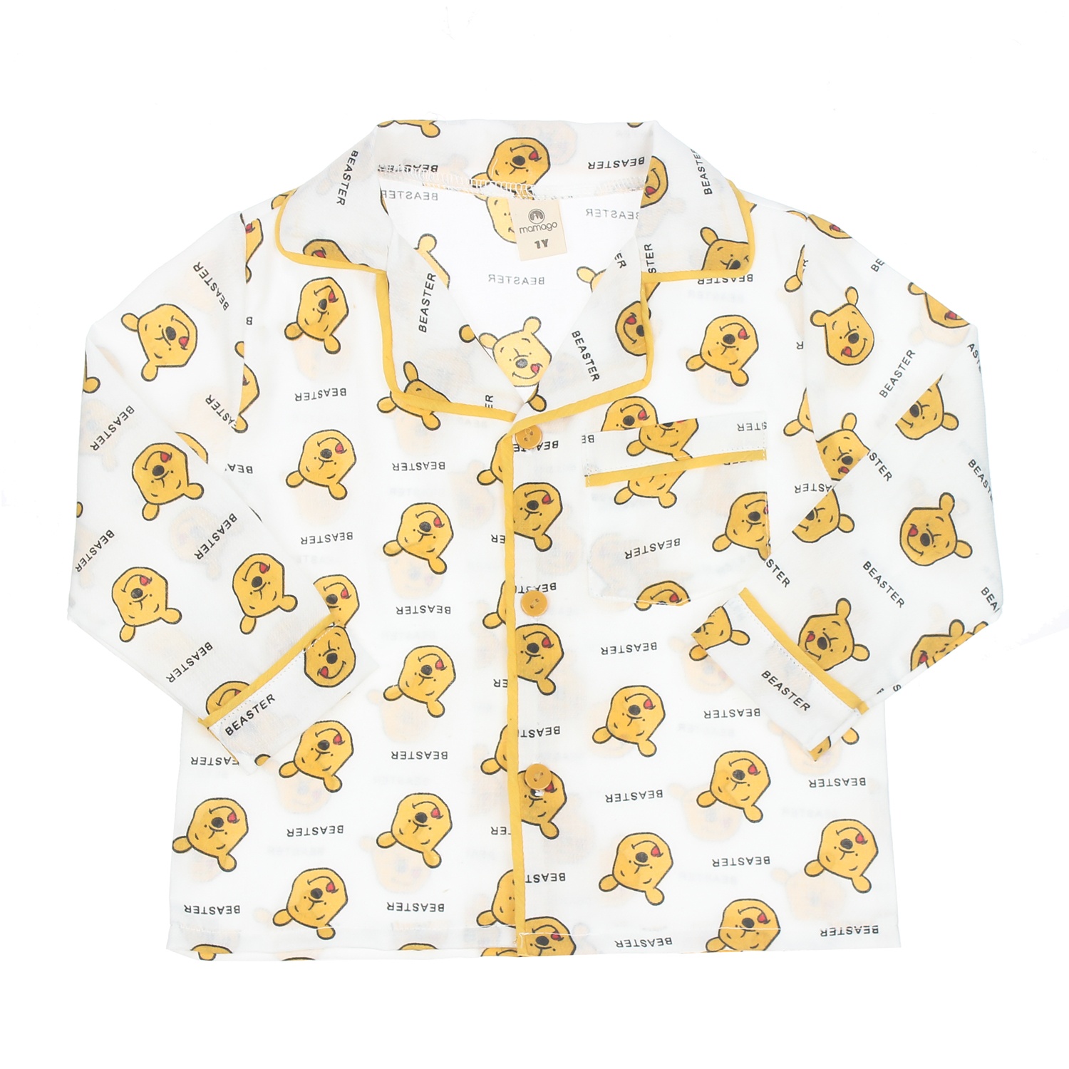 Bộ Mamago pijama dài tay gấu pu M20T 4Y (Trắng) hình 2