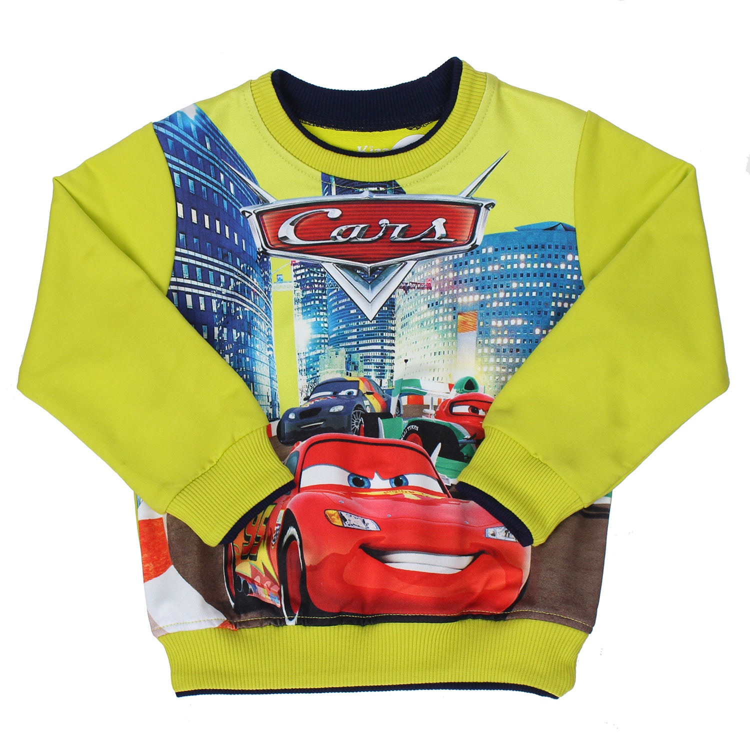 Bộ nỉ da cá bé trai in ô tô 3D Kiza (Chanh) hình 2