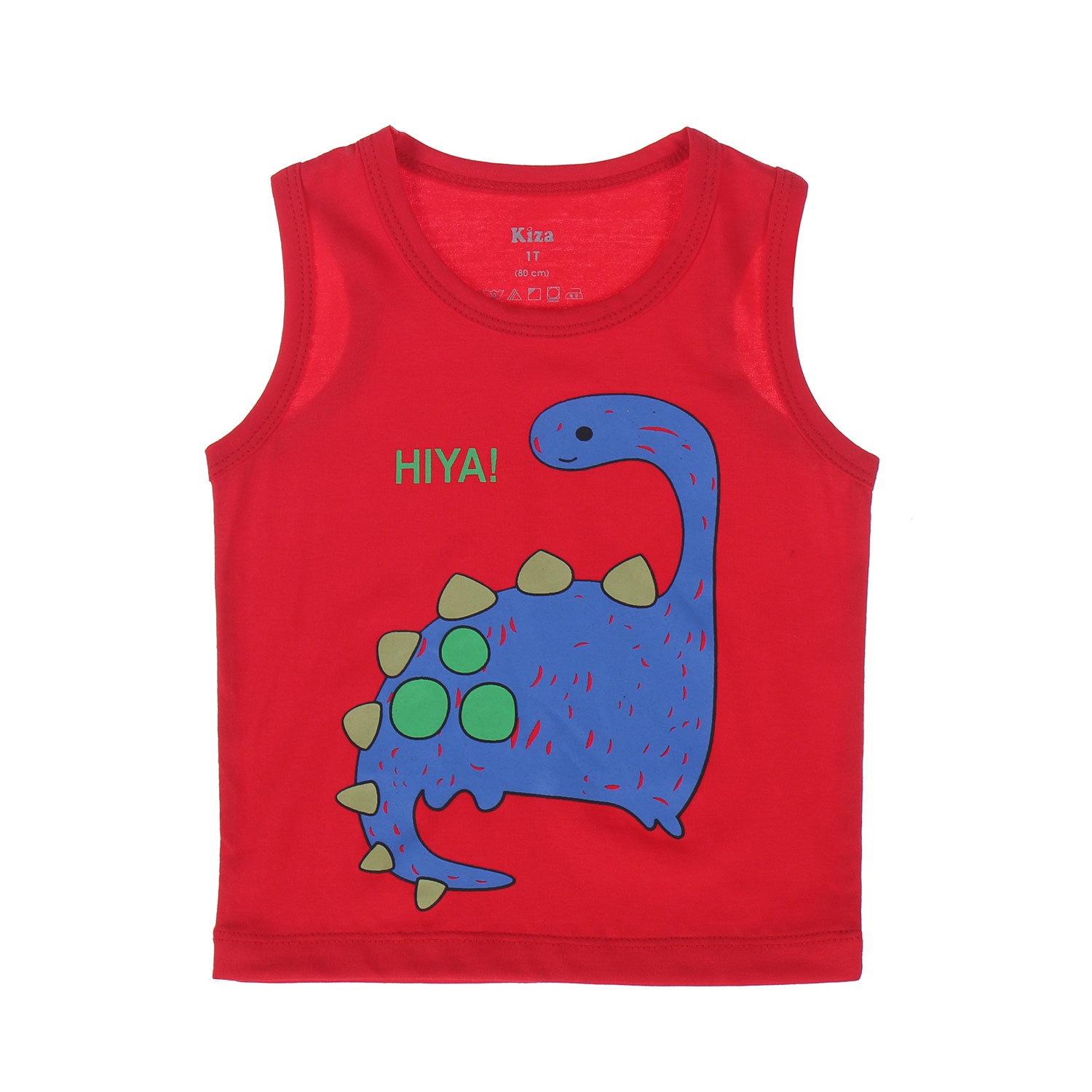 Bộ quần áo ba lỗ in hình chú khủng long Kiza (Màu đỏ) hình 2