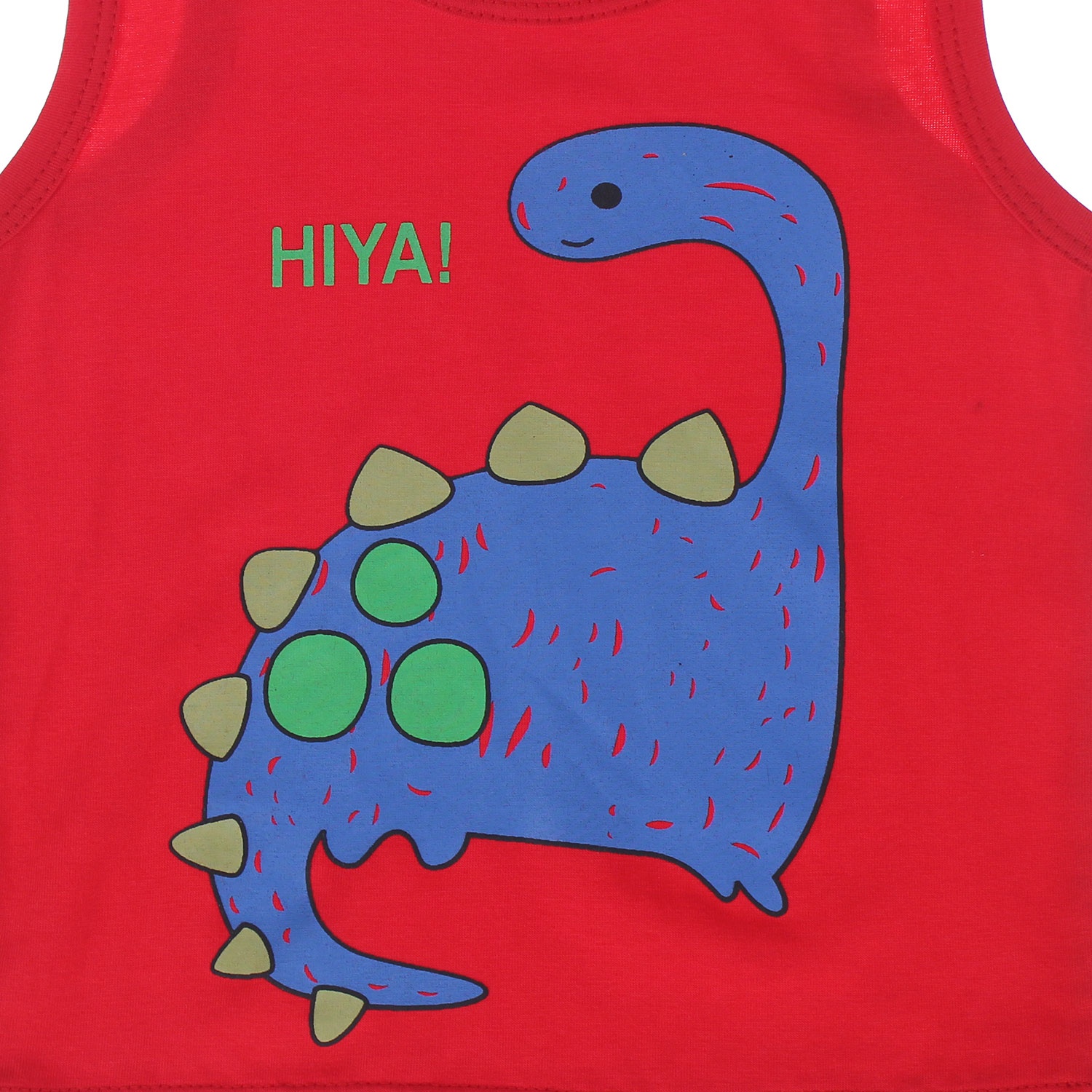 Bộ quần áo ba lỗ in hình chú khủng long Kiza (Màu đỏ) hình 3