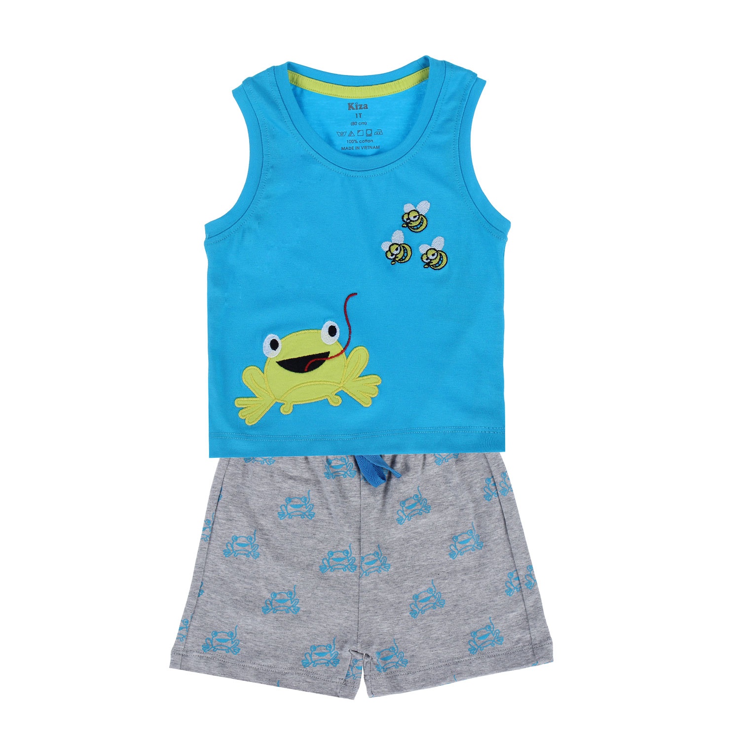Bộ quần áo ba lỗ Kiza in hình chú ếch hình 4