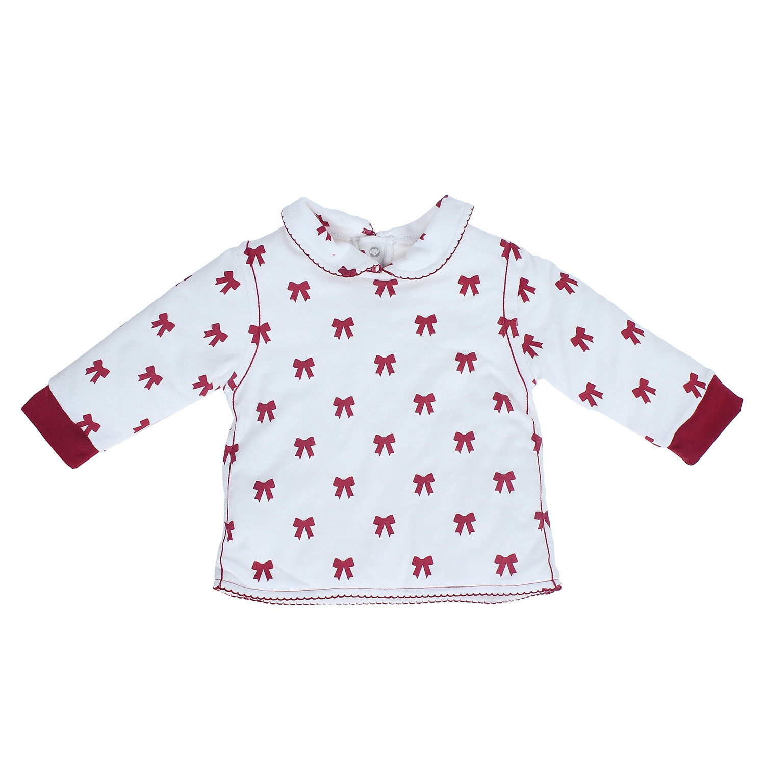 Bộ quần áo bé gái liền chân thêu nơ Mamago 3303 hình 3