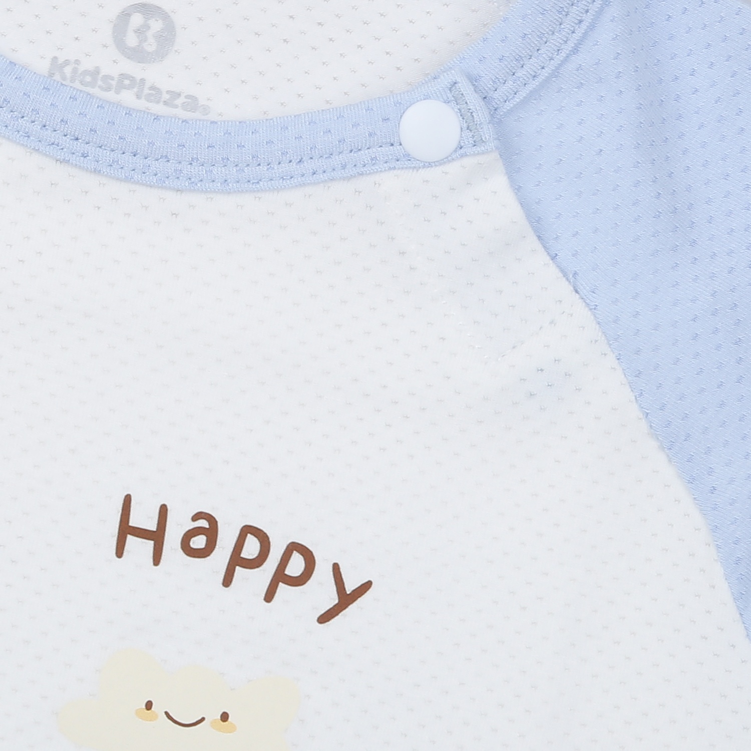 Bộ quần áo cộc bé trai KidsPlaza HN25H (Trắng Xanh) hình 4