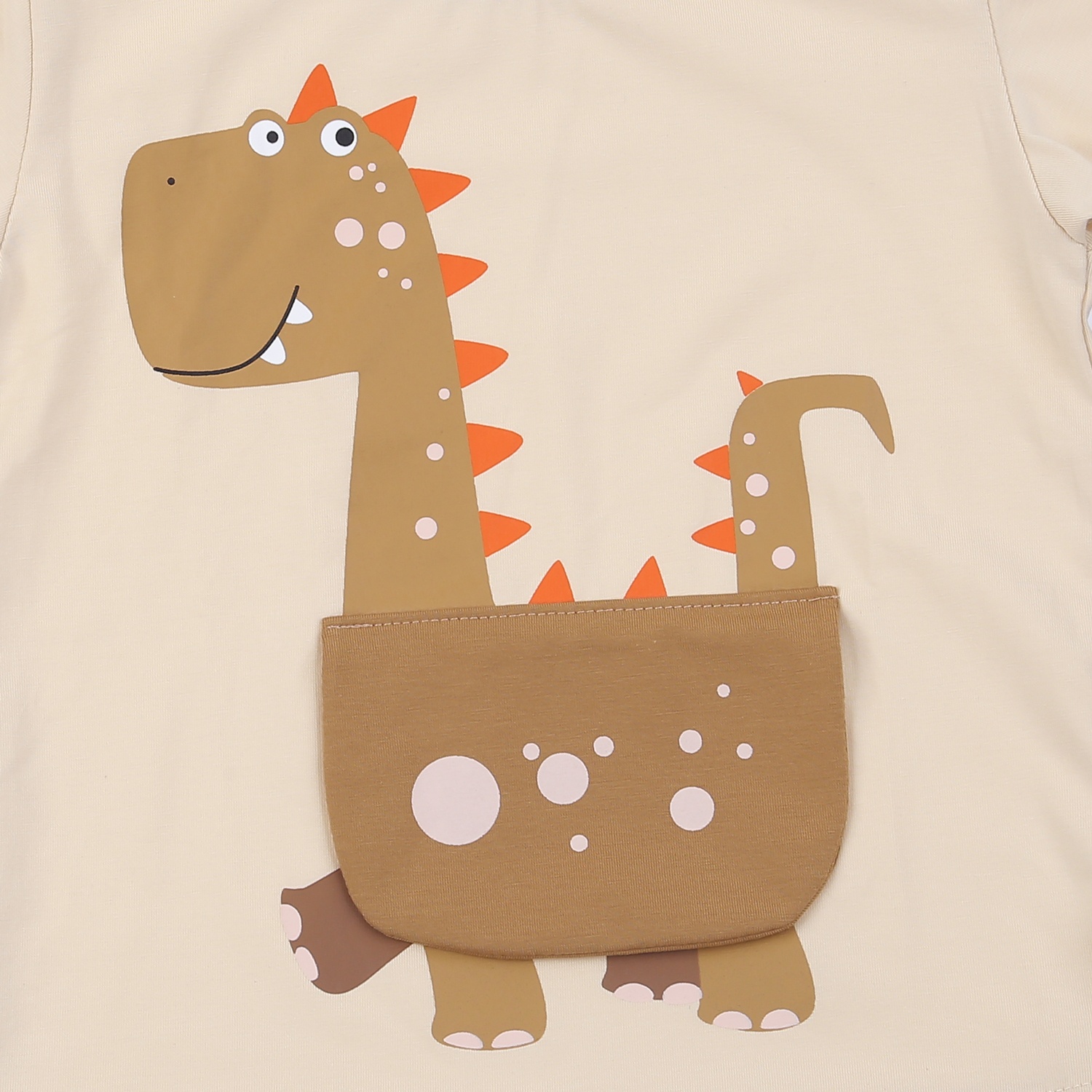 Bộ quần áo cộc tay KidsPlaza in khủng long TT24H (Màu be) hình 4