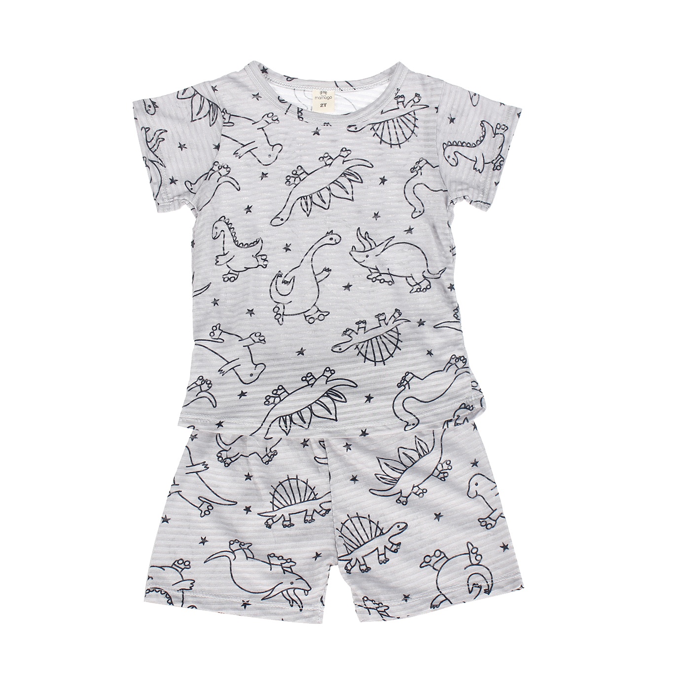 Bộ quần áo cộc tay Mamago cotton in hình khủng long M20H hình 1