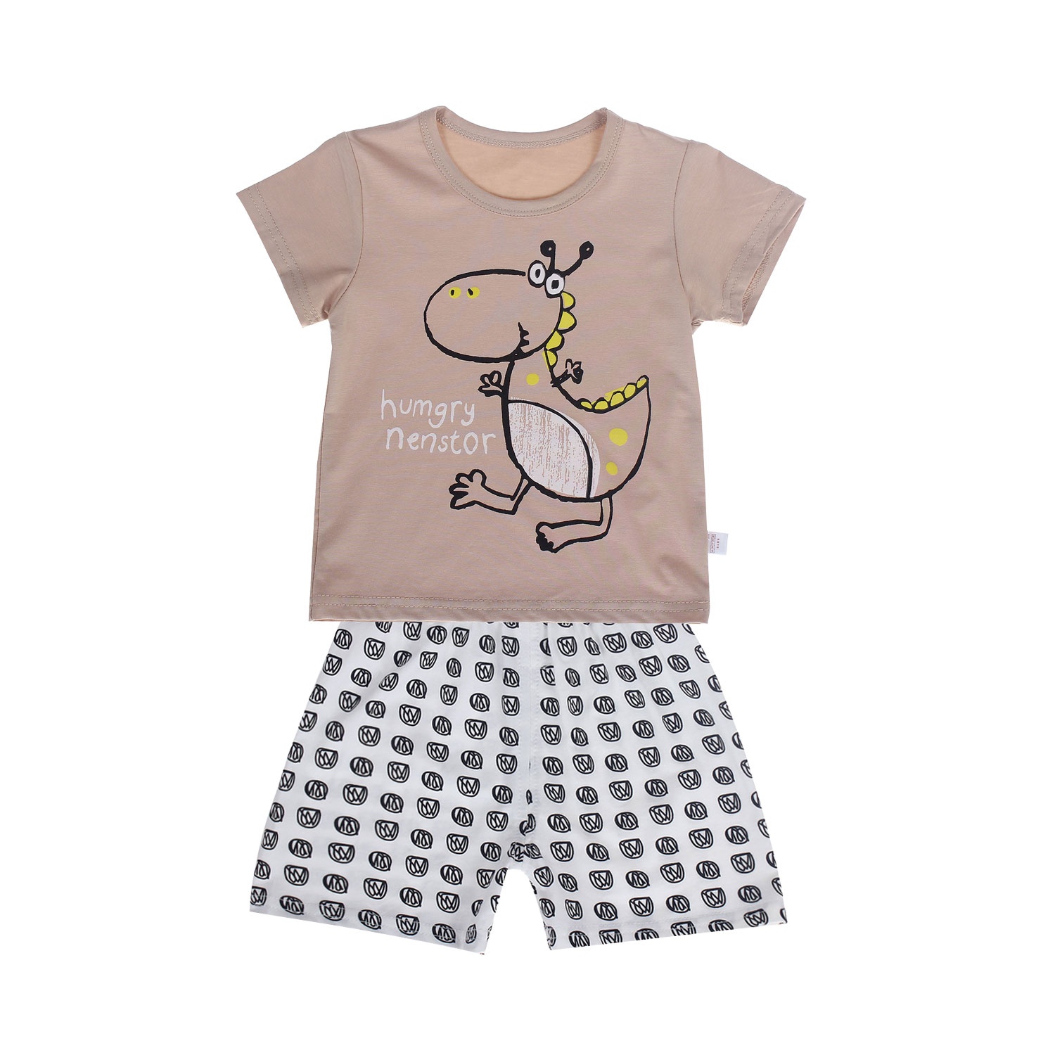 Bộ quần áo cotton Lei in hình khủng long hình 1