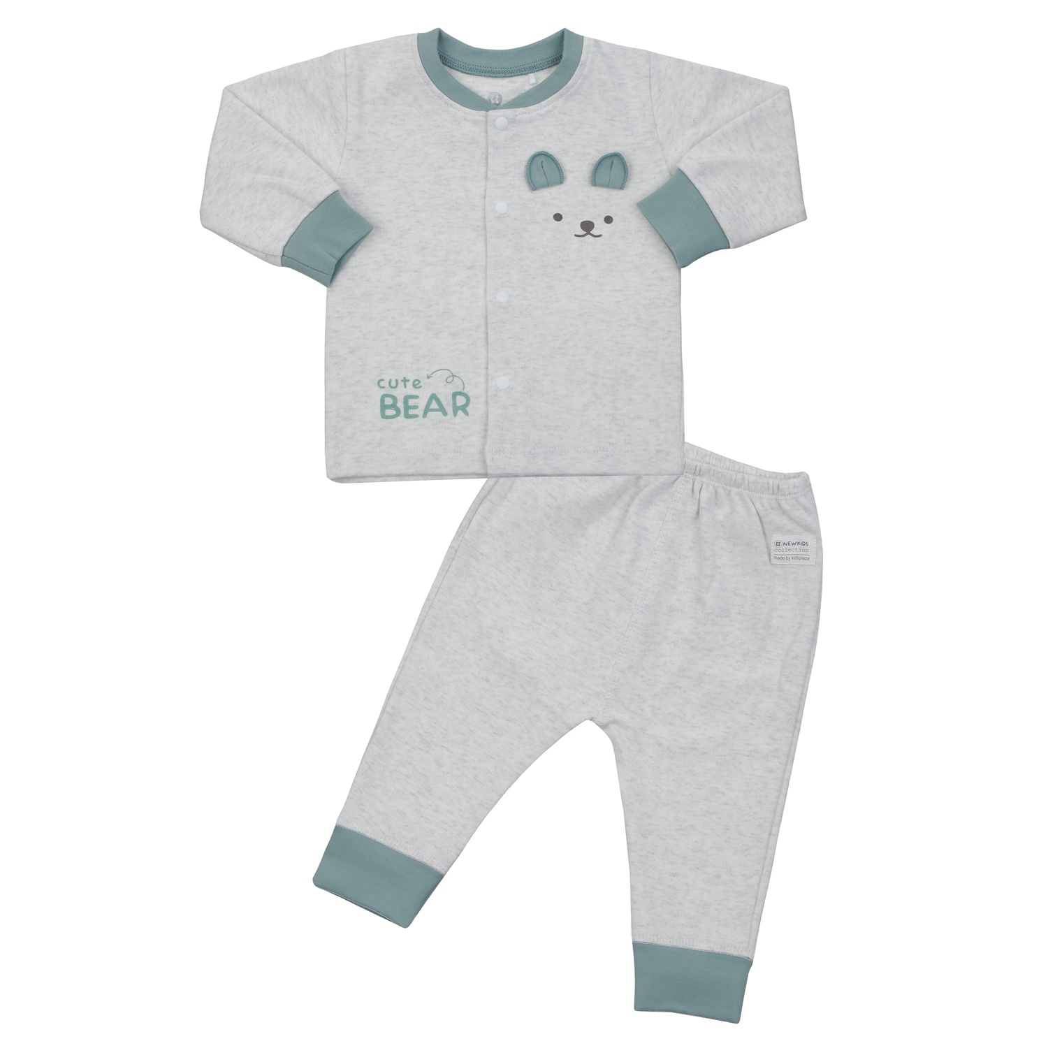 Bộ quần áo dài cài giữa KidsPlaza ND24D (Ghi)