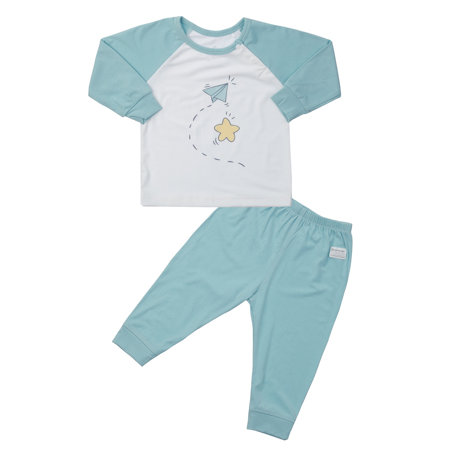 Bộ quần áo dài cài vai KidsPlaza Otis ND24T (Xanh Than)