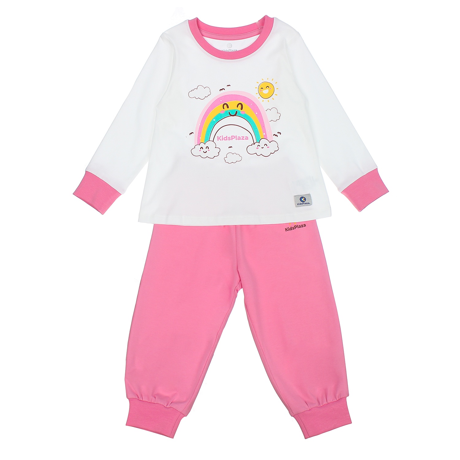 Bộ quần áo dài tay bé gái KIDSPLAZA in hình Cầu Vồng 6Y LN20T (Trắng Hồng) hình 1