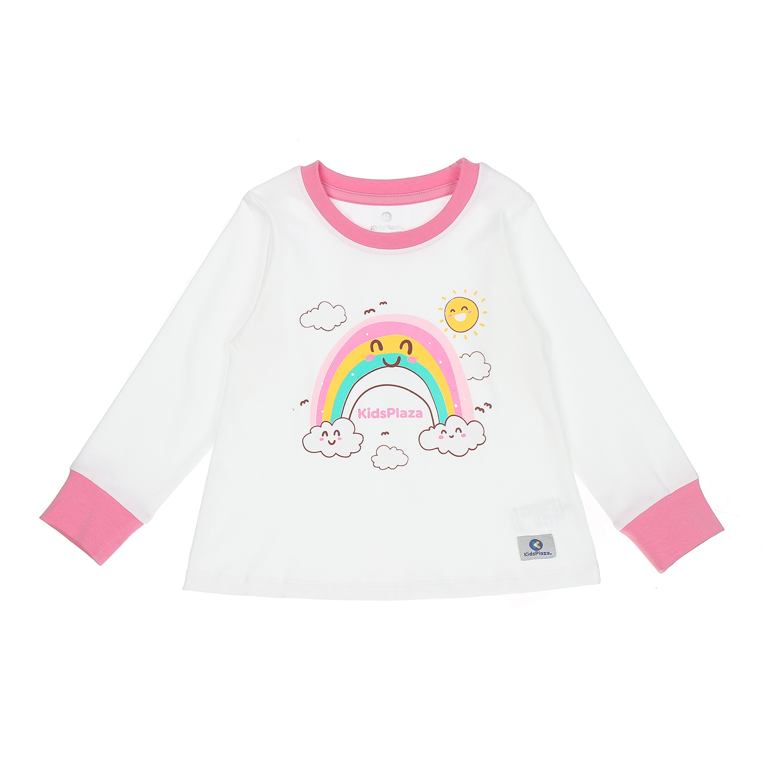Bộ quần áo dài tay bé gái KIDSPLAZA in hình Cầu Vồng 6Y LN20T (Trắng Hồng) hình 2
