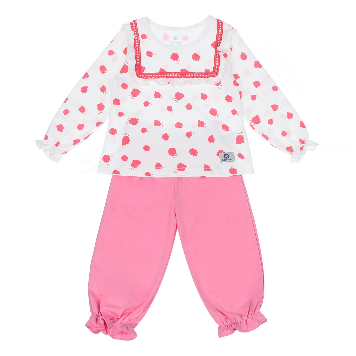 Bộ quần áo dài tay bé gái KIDSPLAZA in hình Tran Béo 3Y LN20T (Trắng) hình 1