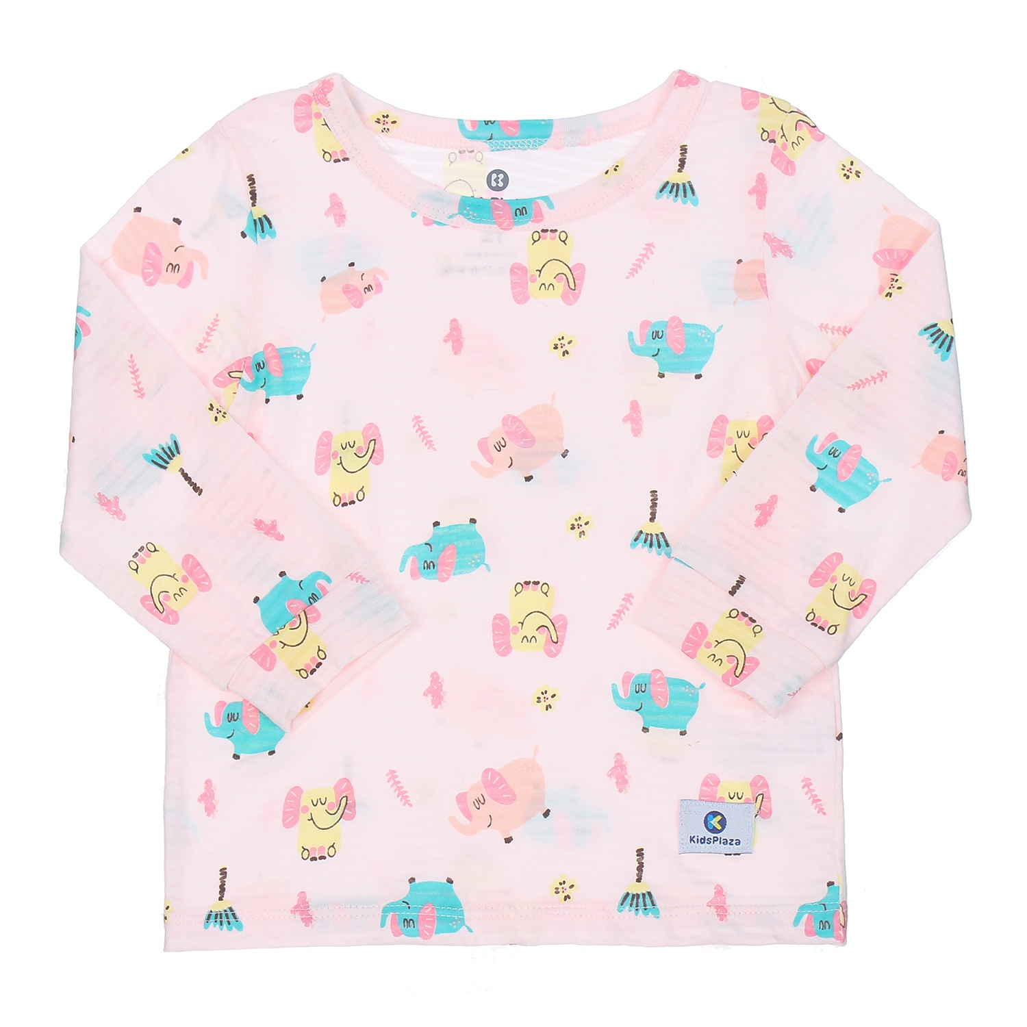 Bộ quần áo dài tay cho bé Kidsplaza kẻ in hình chú voi con M20T 4Y (Hồng) hình 2