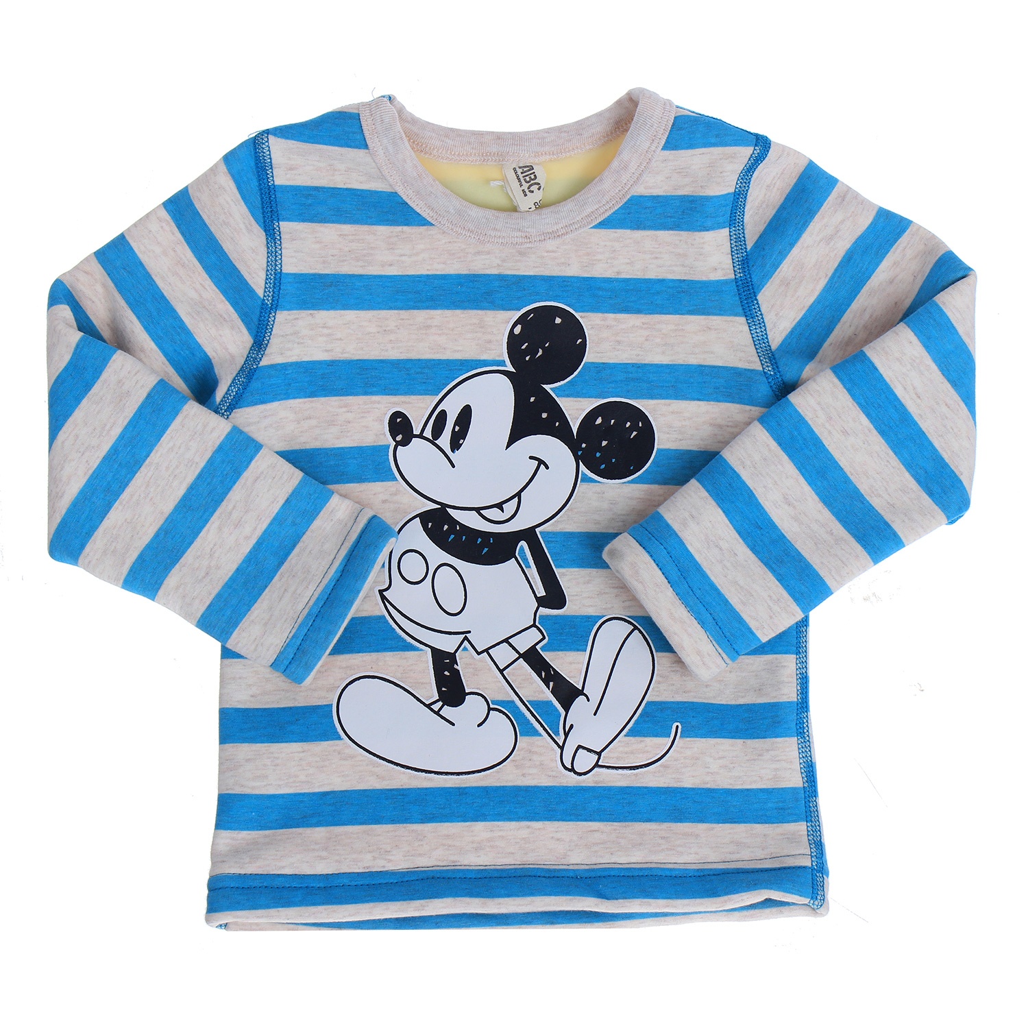 Bộ quần áo kẻ ngang in hình Mickey băng lông hình 3