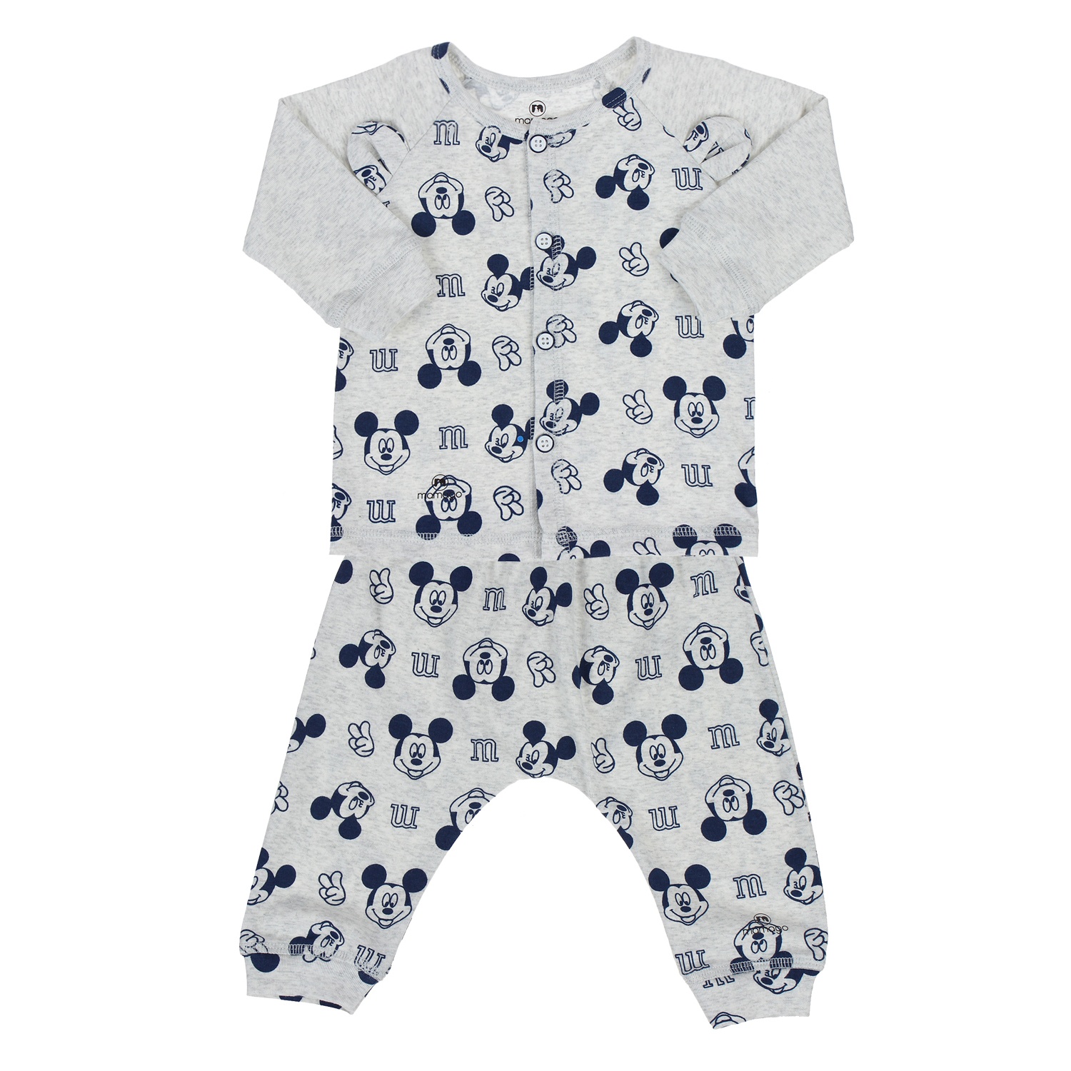 Bộ quần áo sơ sinh in hình chuột Mickey ở thân Mamago Ghi hình 1