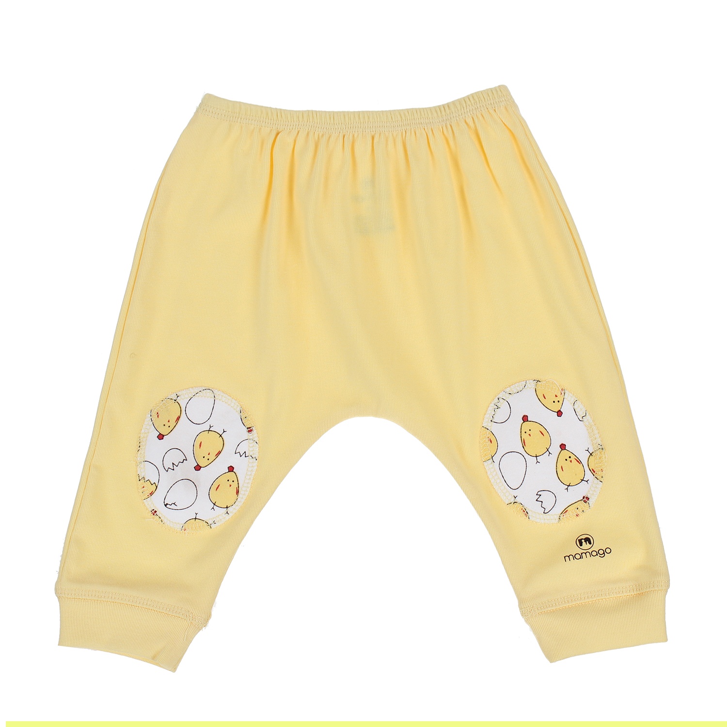 Bộ quần áo sơ sinh cài giữa in hình gà con ở tay áo Mamago Vàng hình 3