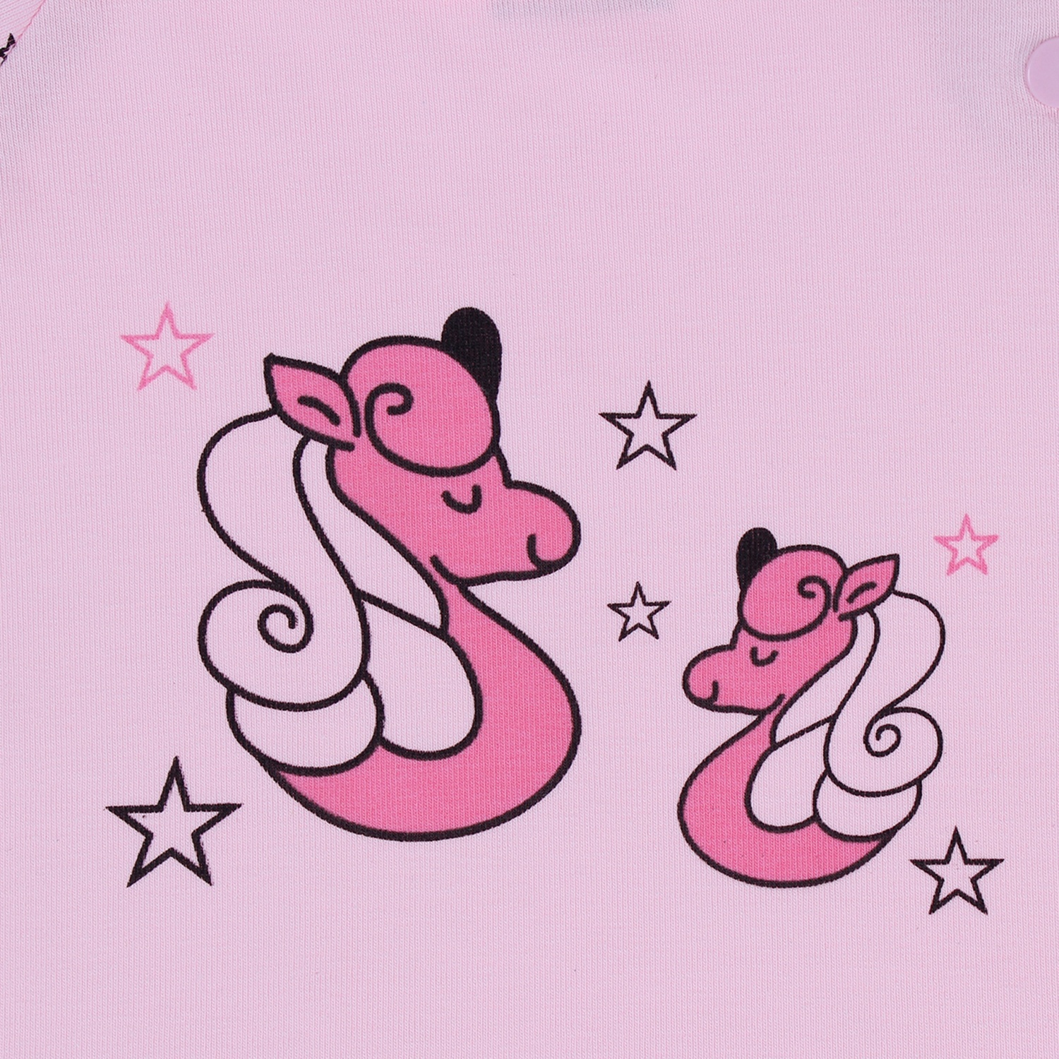 Quần áo sơ sinh cài vai in hình chú ngựa tay Mamago Hồng hình 5