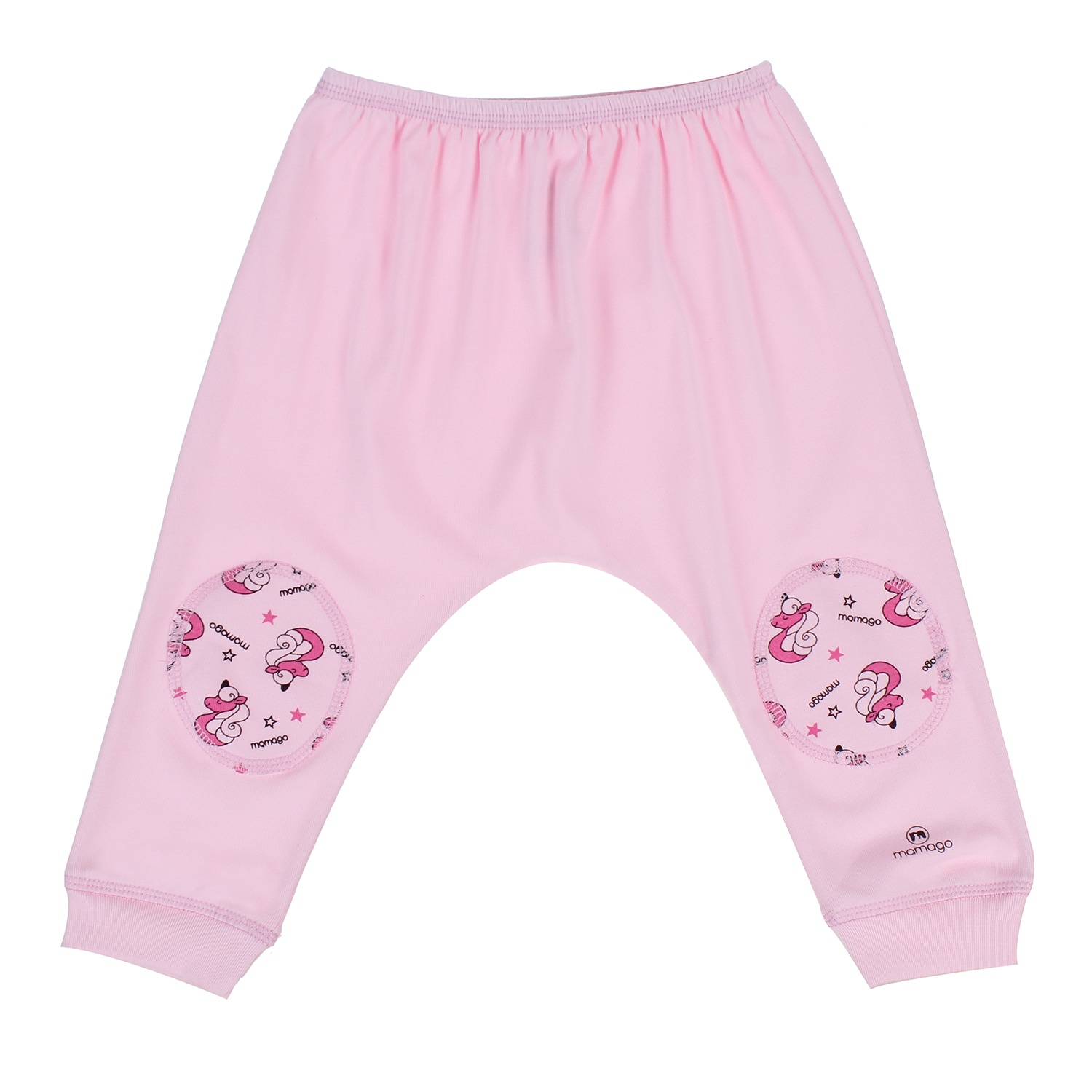 Quần áo sơ sinh cài vai in hình chú ngựa tay Mamago Hồng hình 3