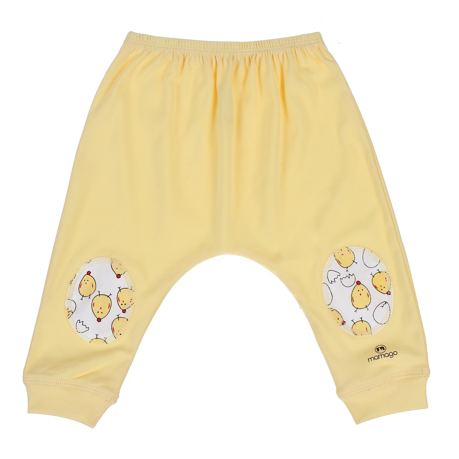 Bộ quần áo sơ sinh cài vai in hình gà con ở tay áo Mamago Vàng hình 3