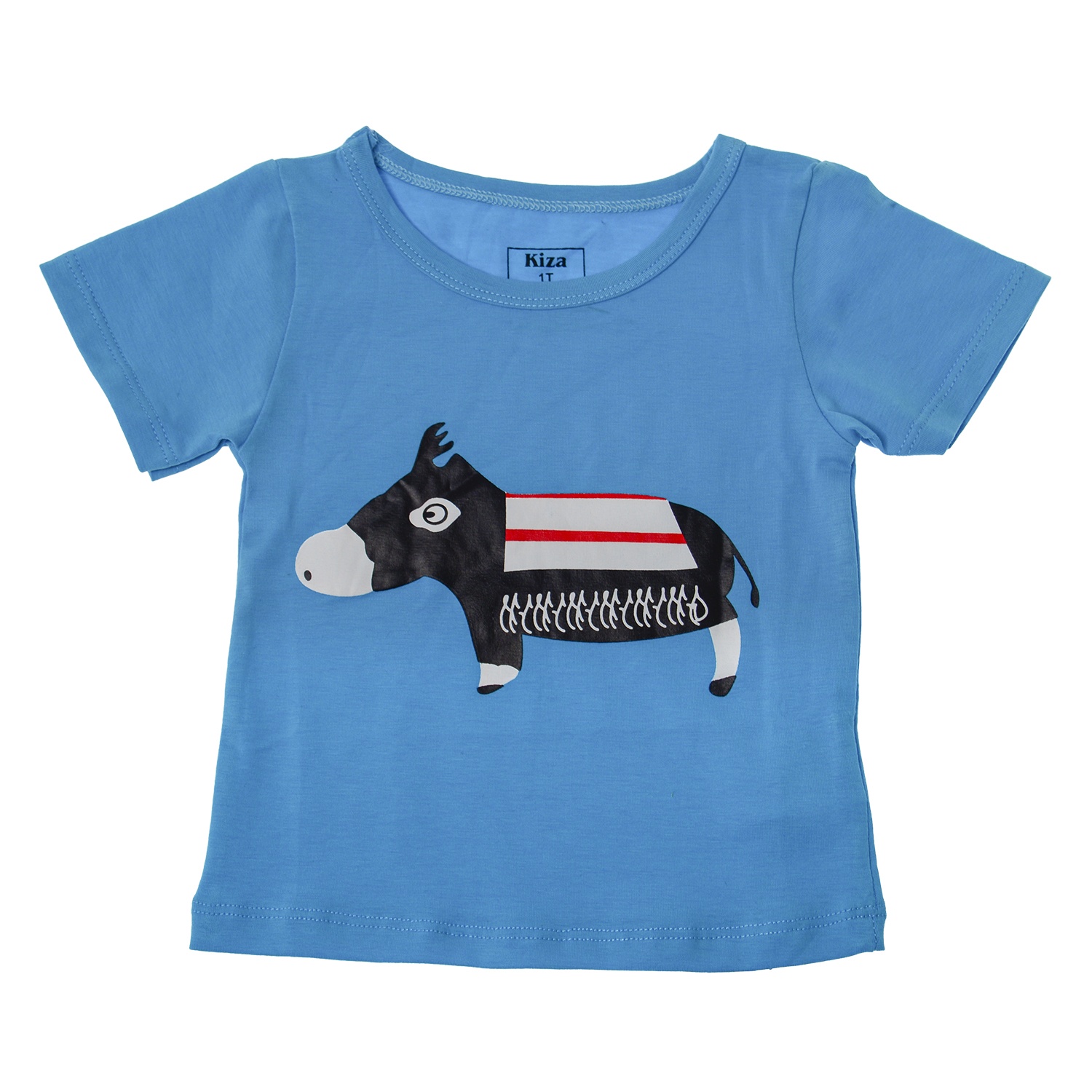 Bộ quần áo tay ngắn bé trai Kiza in hình chú bò (xanh dương) hình 1