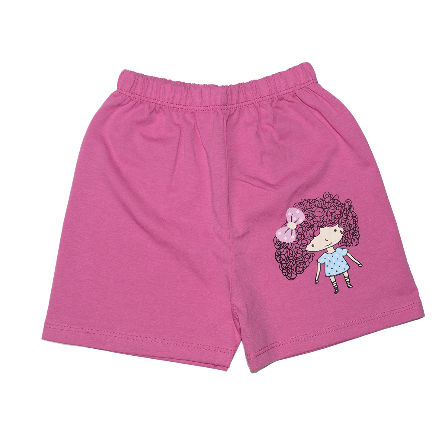 Bộ quần áo tay ngắn Kiza in hình cô bé tóc xù (hồng cánh sen) hình 2