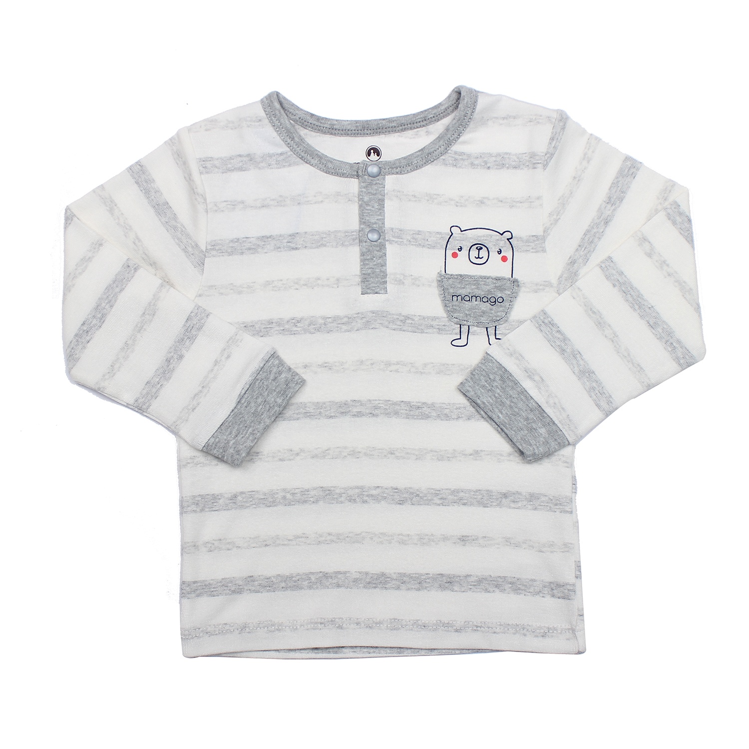 Bộ quần áo thời trang bé trai bo trụ Mamago HN19T kẻ ghi hình 3