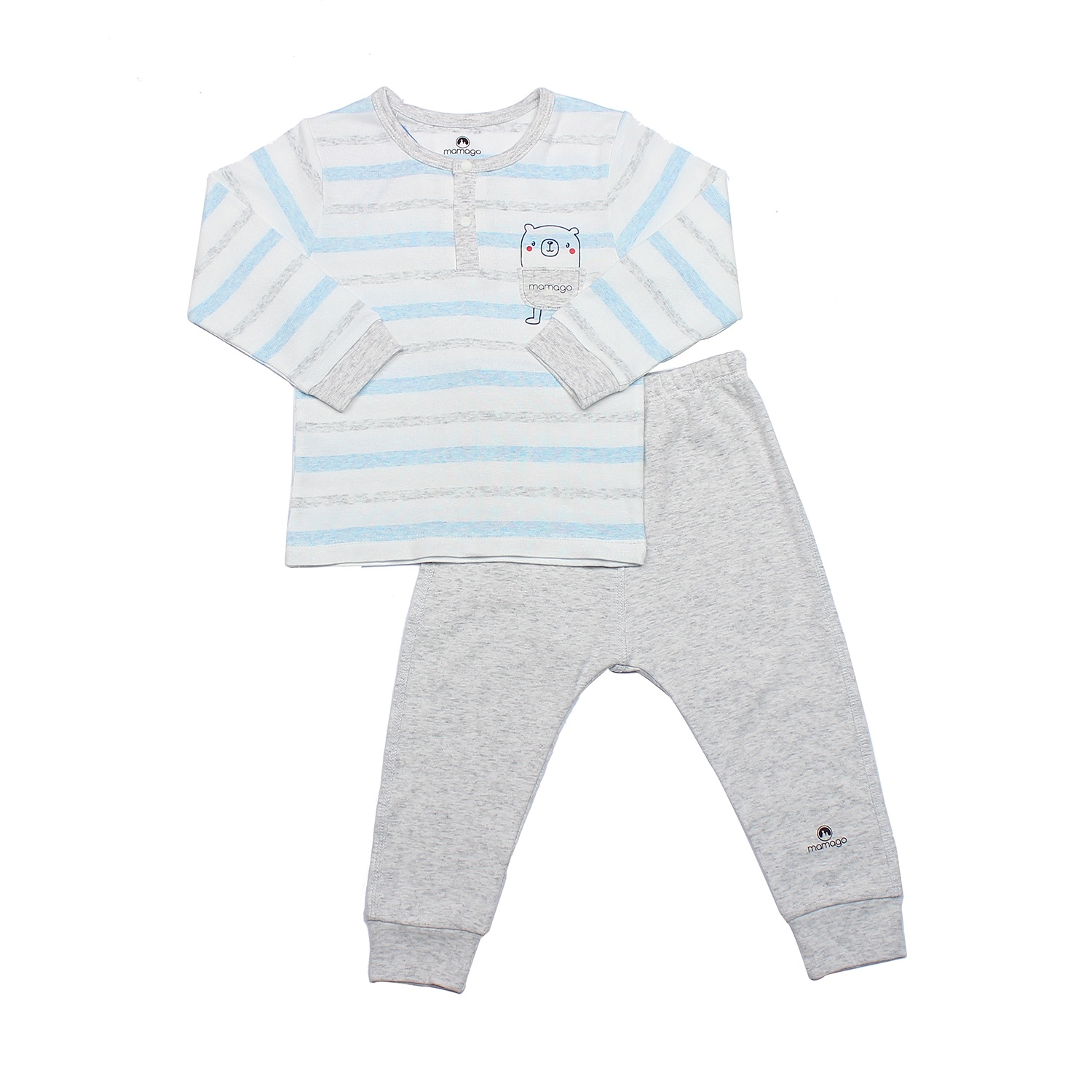 Bộ quần áo thời trang bé trai bo trụ Mamago HN19T kẻ xanh dương Bộ quần áo thời trang bé trai bo trụ Mamago HN19T kẻ xanh dương hình 1