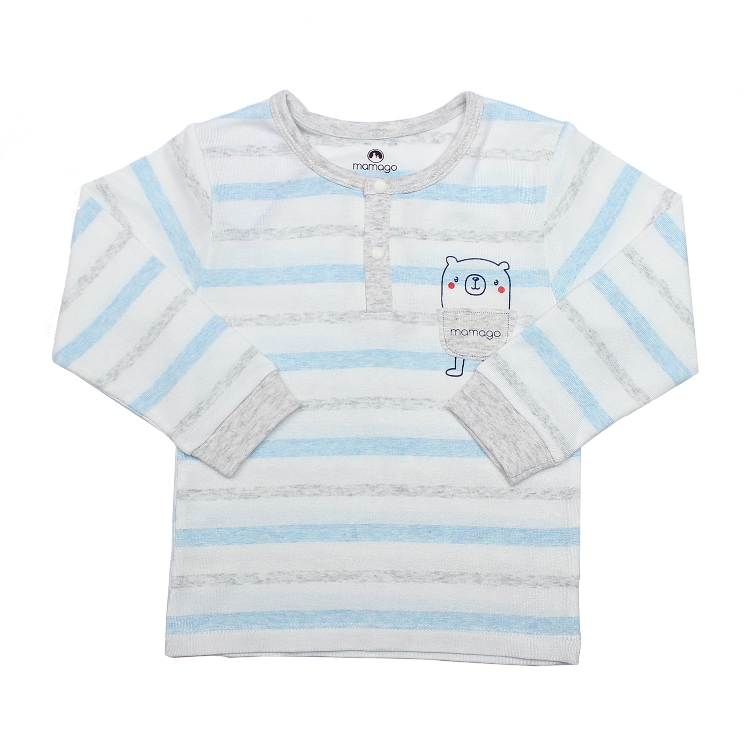 Bộ quần áo thời trang bé trai bo trụ Mamago HN19T kẻ xanh dương chất liệu an toàn Bộ quần áo thời trang bé trai bo trụ Mamago HN19T kẻ xanh dương hình 3