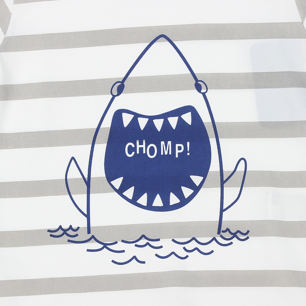 Bộ quần áo thời trang bé trai cộc tay Mamago in Ca Mập Trắng Ghi LN20H 3Y hình 2