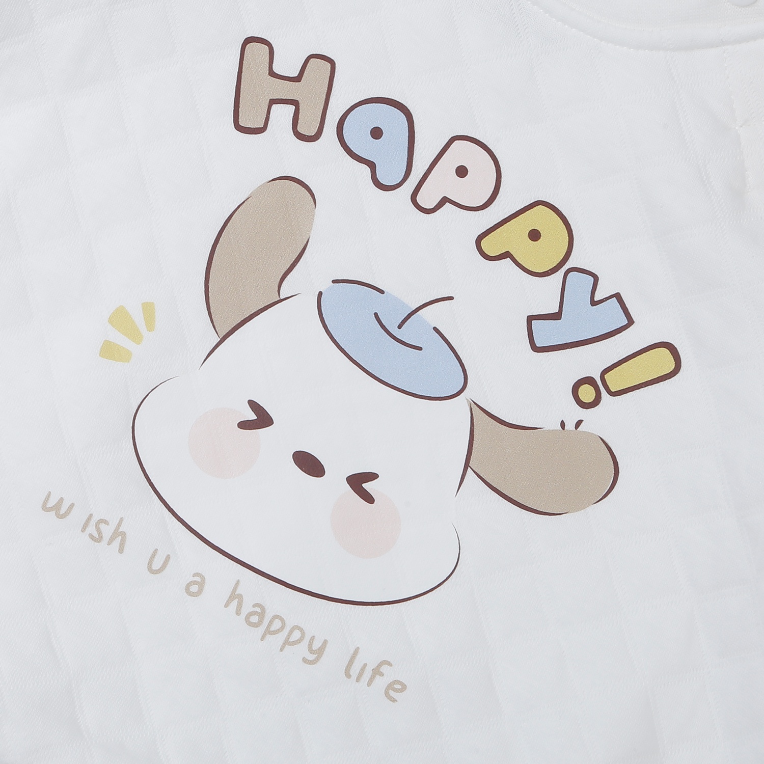 Bộ quần áo trần bông cài vai KidsPlaza M25D (Trắng vàng)