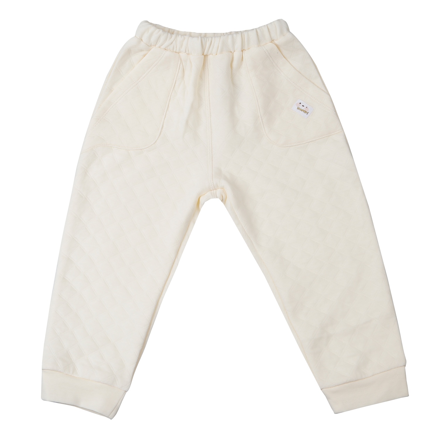 Bộ quần áo trần bông cài vai KidsPlaza M25D (Trắng vàng)