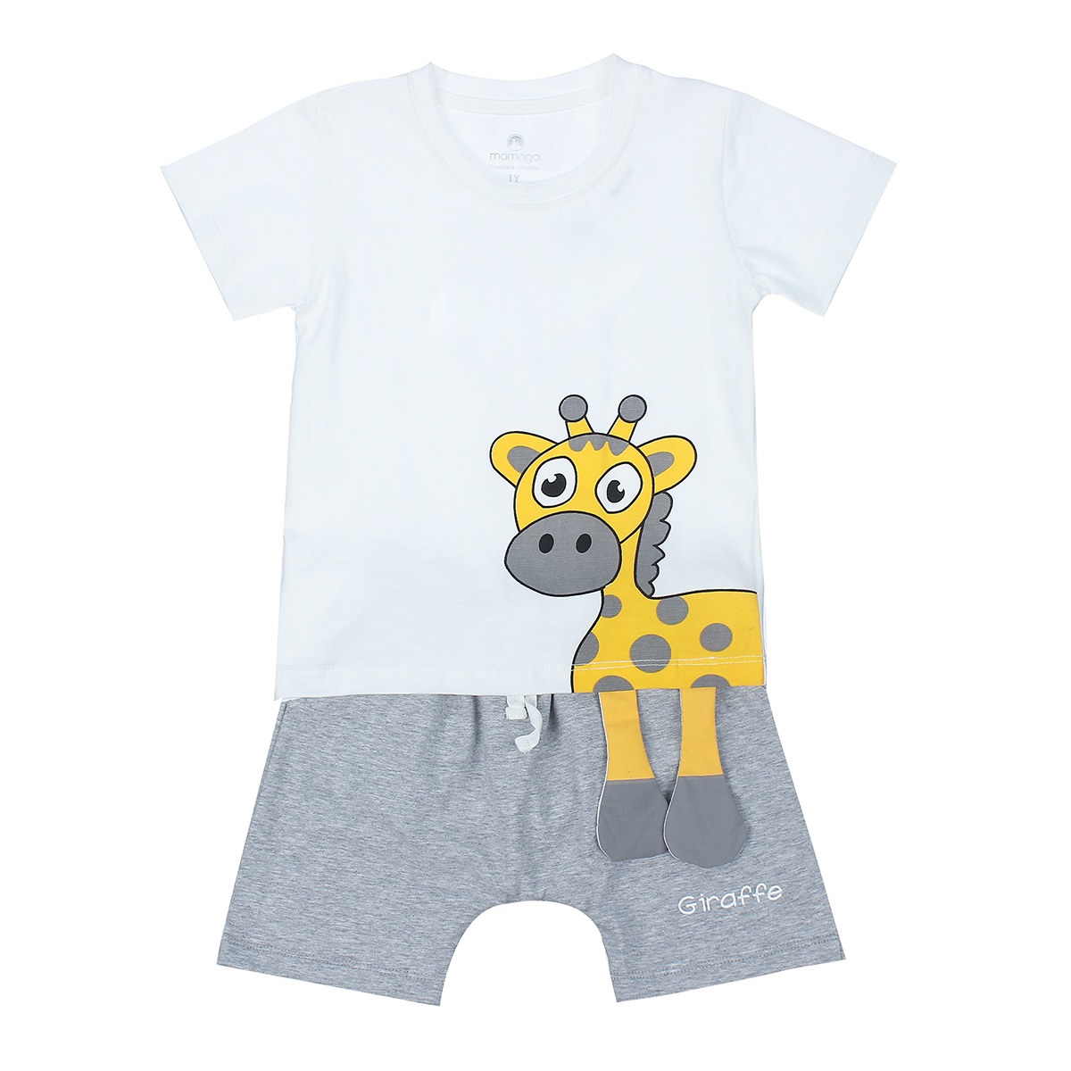 Bộ thời trang bé trai Mamago in Hươu cao cổ LN20H (Trắng) 4Y hình 1