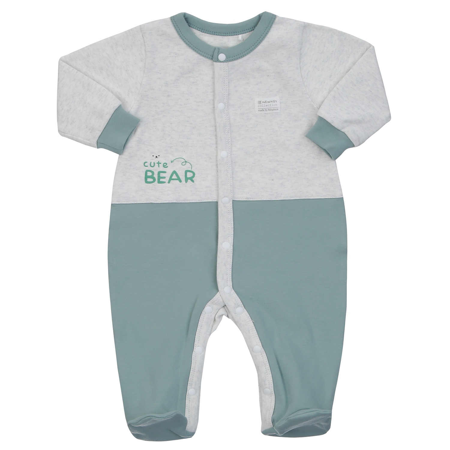 Body dài cúc giữa KidsPlaza chất liệu nhung ND24D (Ghi)